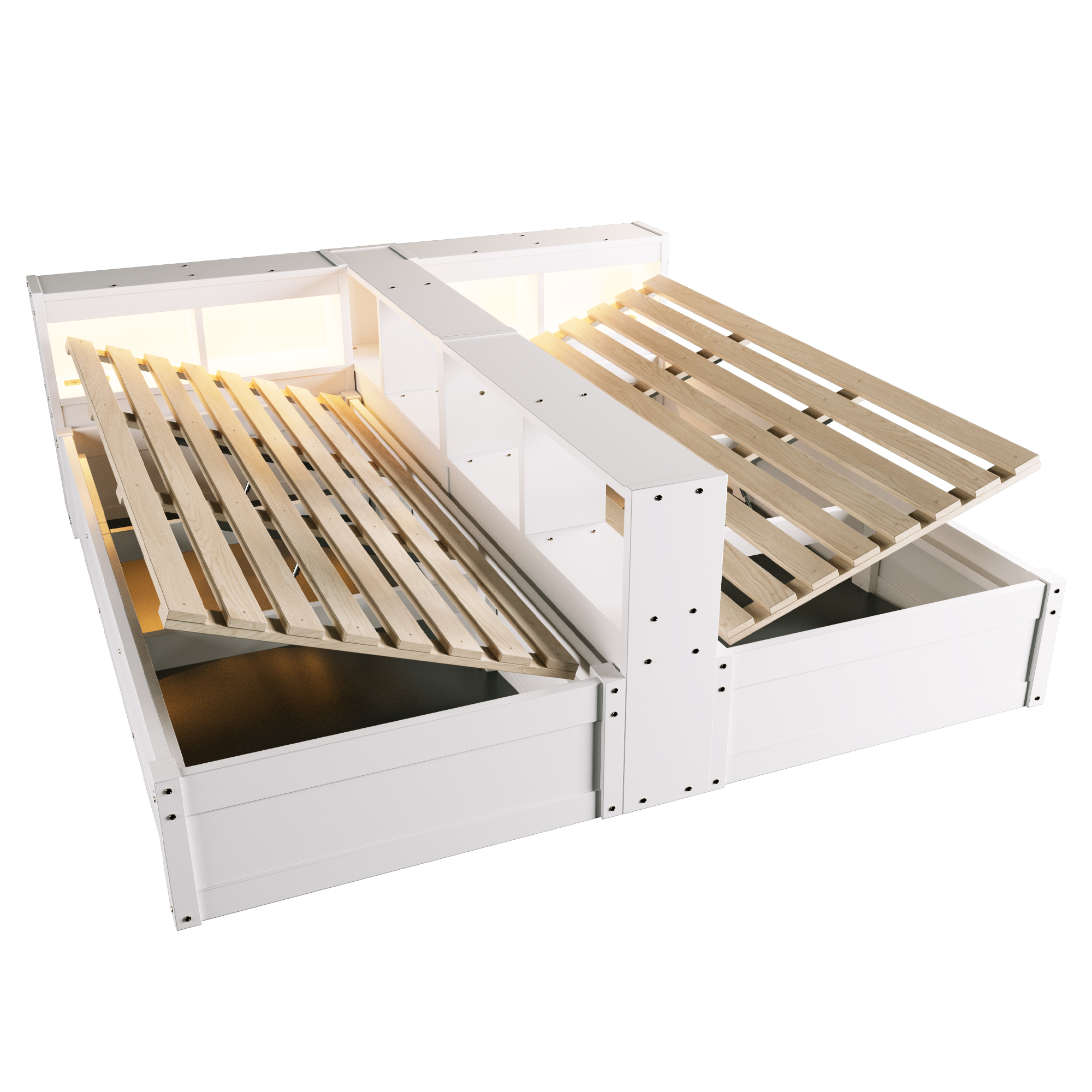 Détail canapé lit modulable rangement