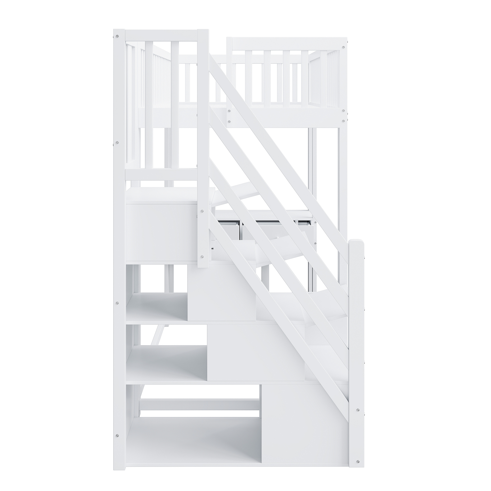 Lit mezzanine pin avec table multifonction (coiffeuse/ordinateur/travail), échelle-coffre sécurité, espace sous lit, pour enfant et adolescent, chambre et étude, gain de place, sécurité renforcée, stabilité, durabilité - image 10