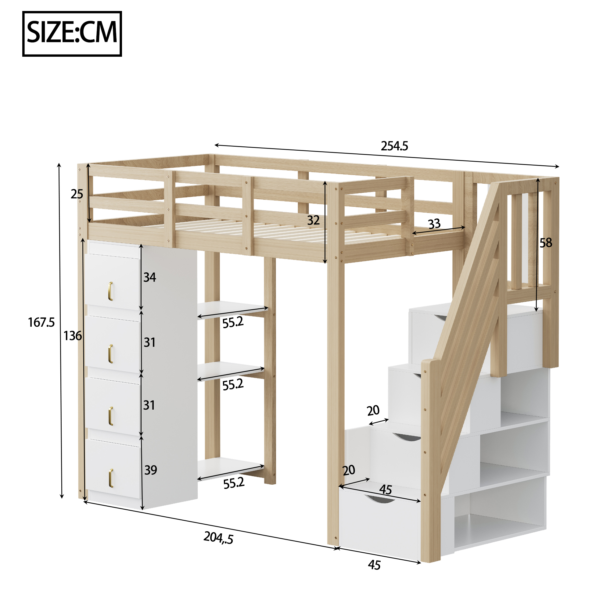 Dimensions du lit mezzanine