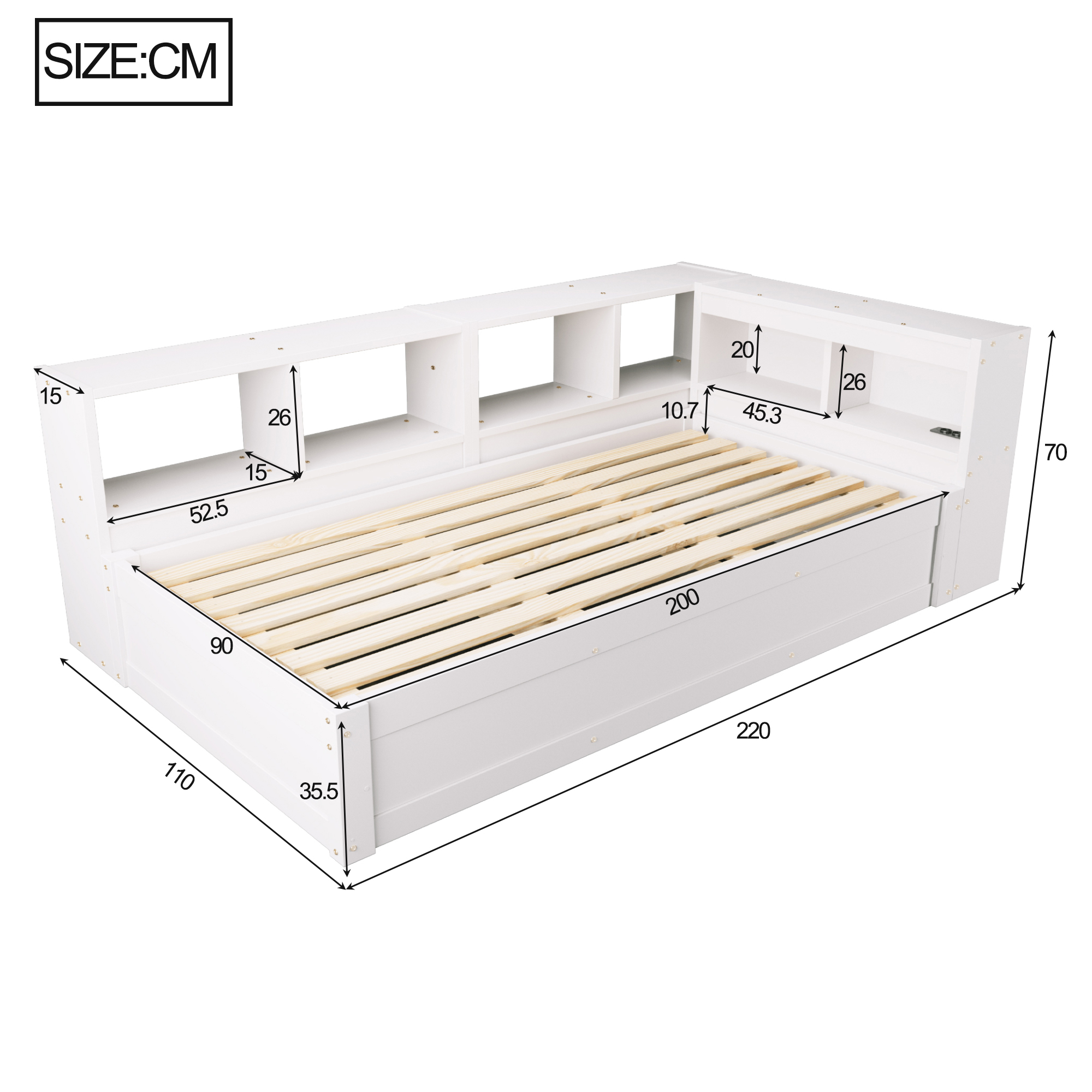 Dimensions canapé lit 90x200 cm