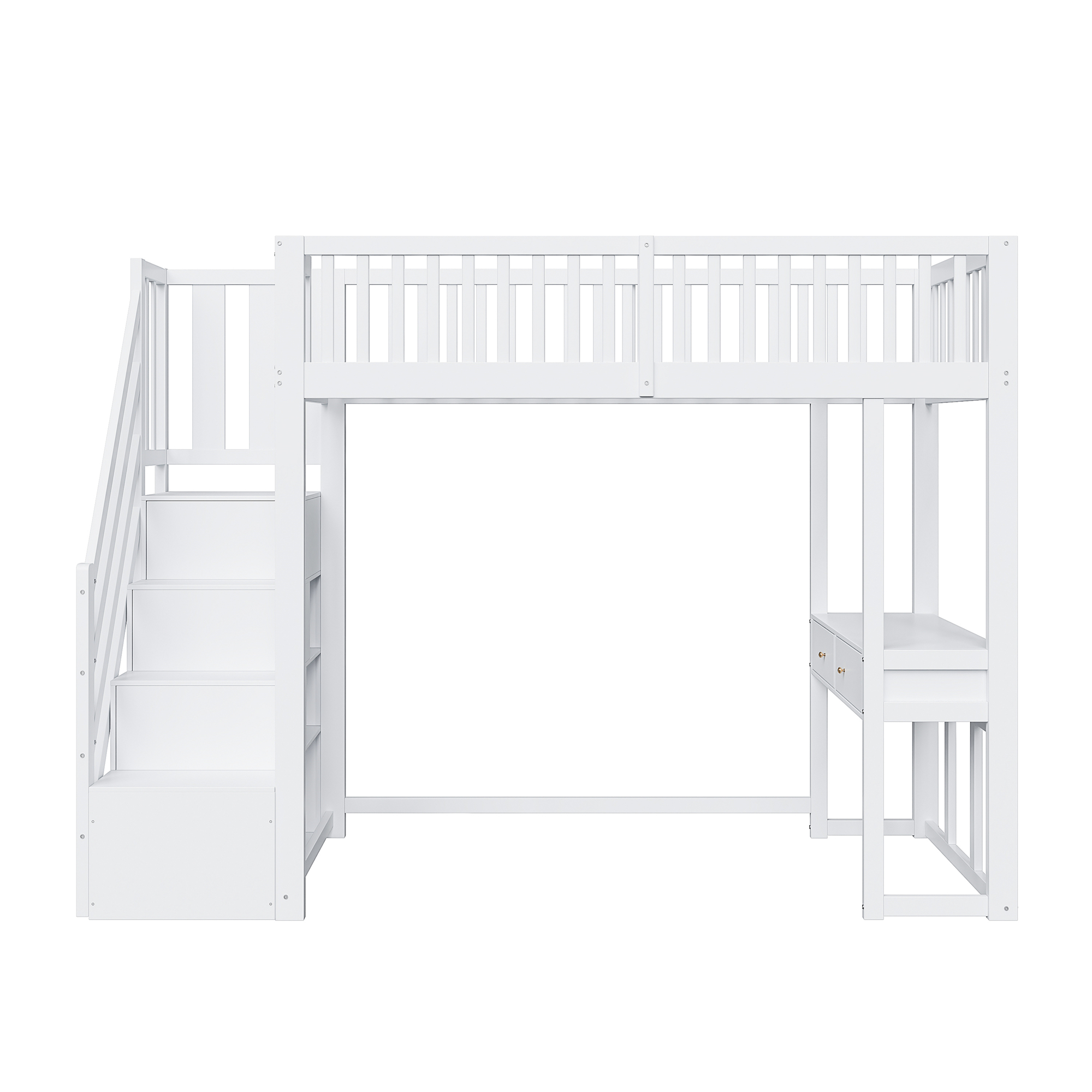 Lit mezzanine pin avec table multifonction (coiffeuse/ordinateur/travail), échelle-coffre sécurité, espace sous lit, pour enfant et adolescent, chambre et étude, gain de place, sécurité renforcée, stabilité, durabilité - image 7