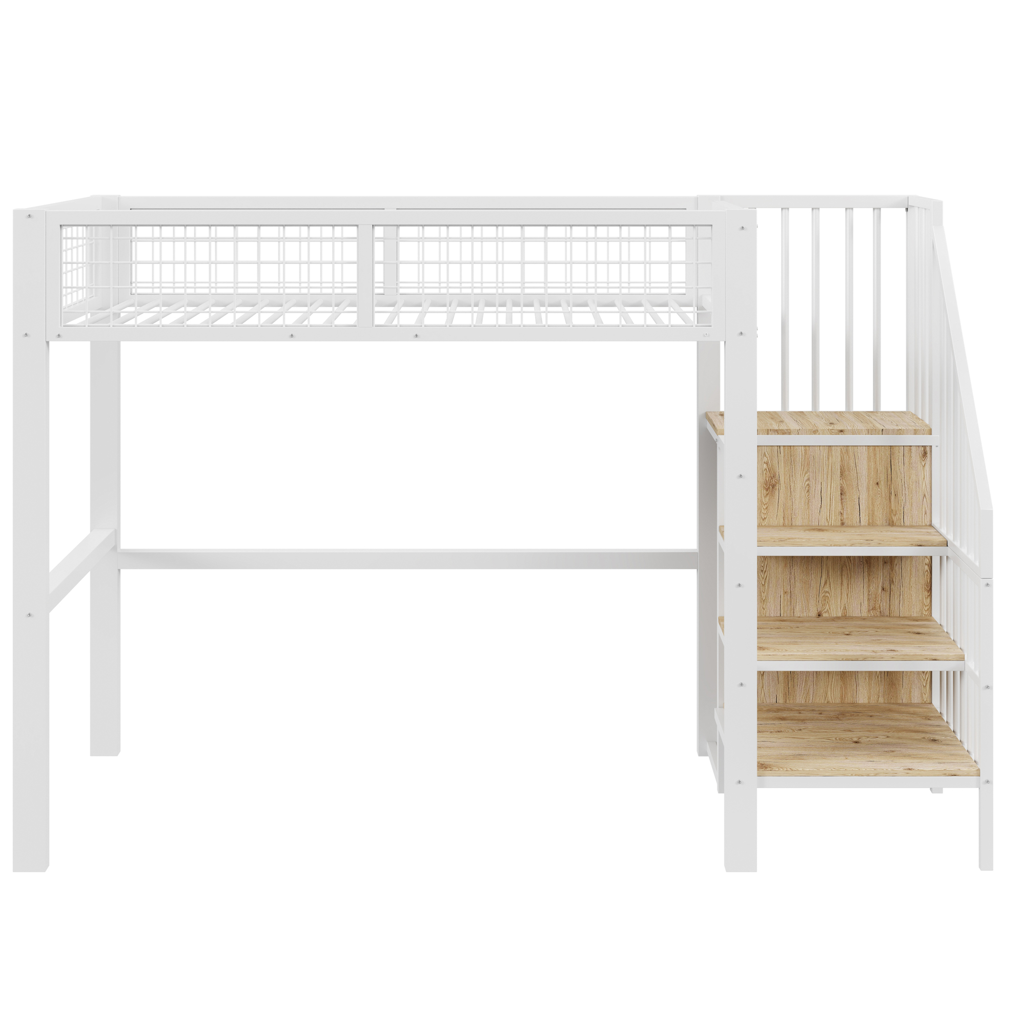 Lit mezzanine 90 x 200 cm en métal avec cadre en f - image 9