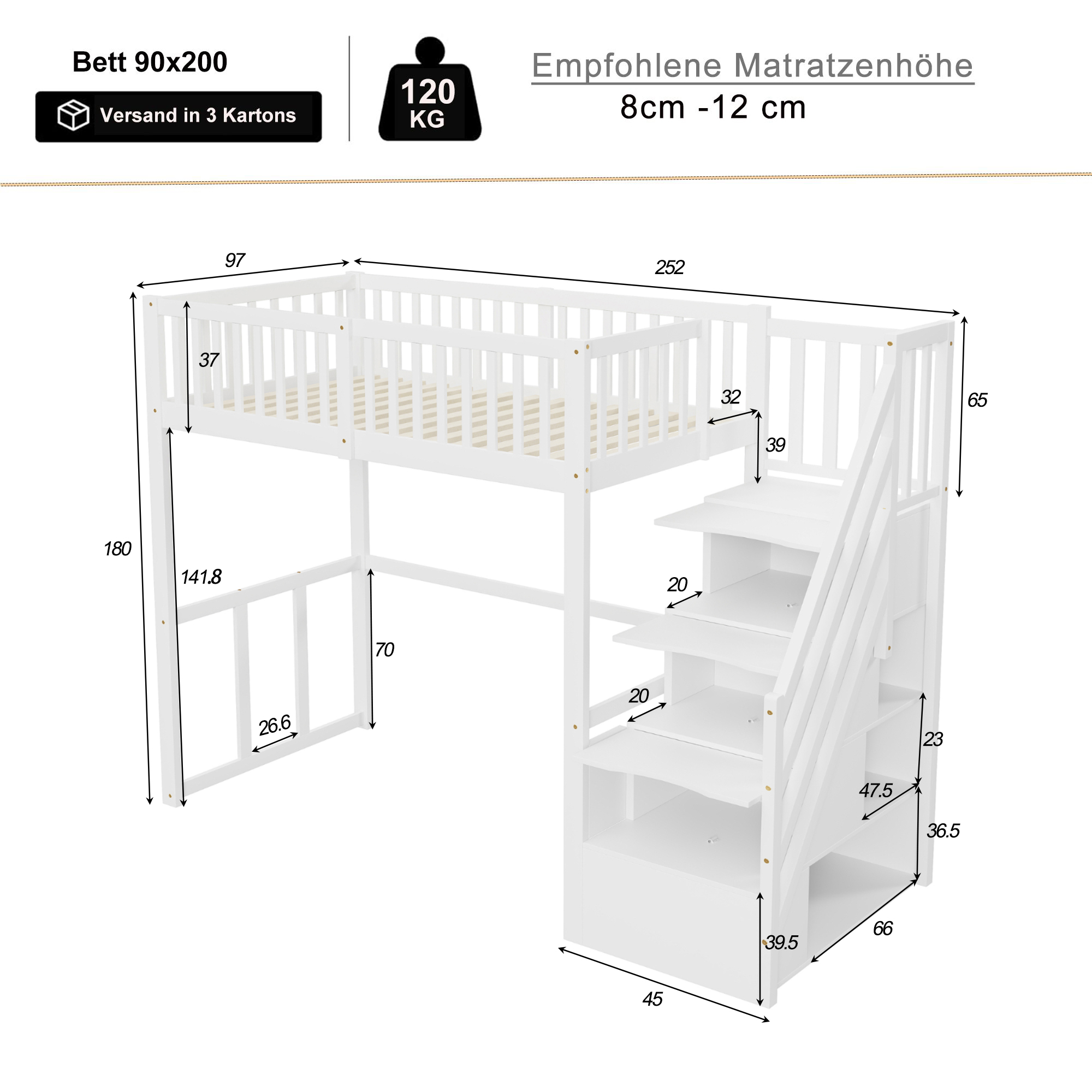 Dimensions du lit mezzanine