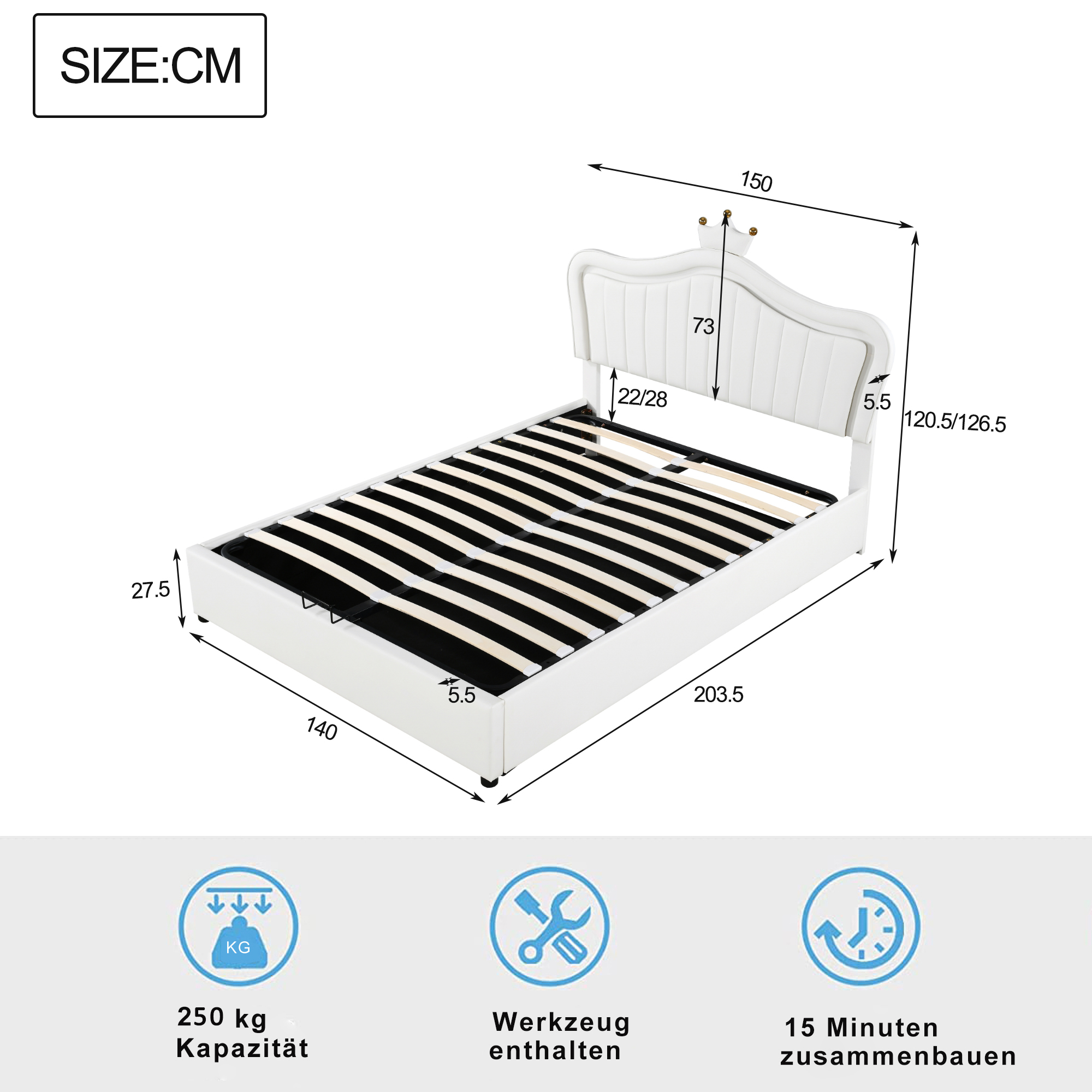 Schéma dimensions lit enfant