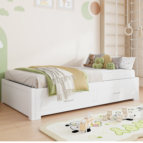 Deux tiroirs de rangement intégrés au lit extensible