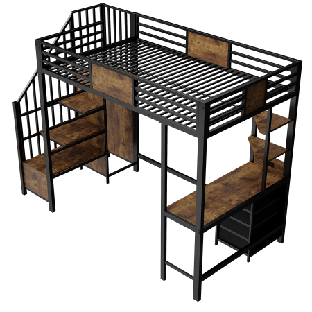 Bureau intégré sous le lit