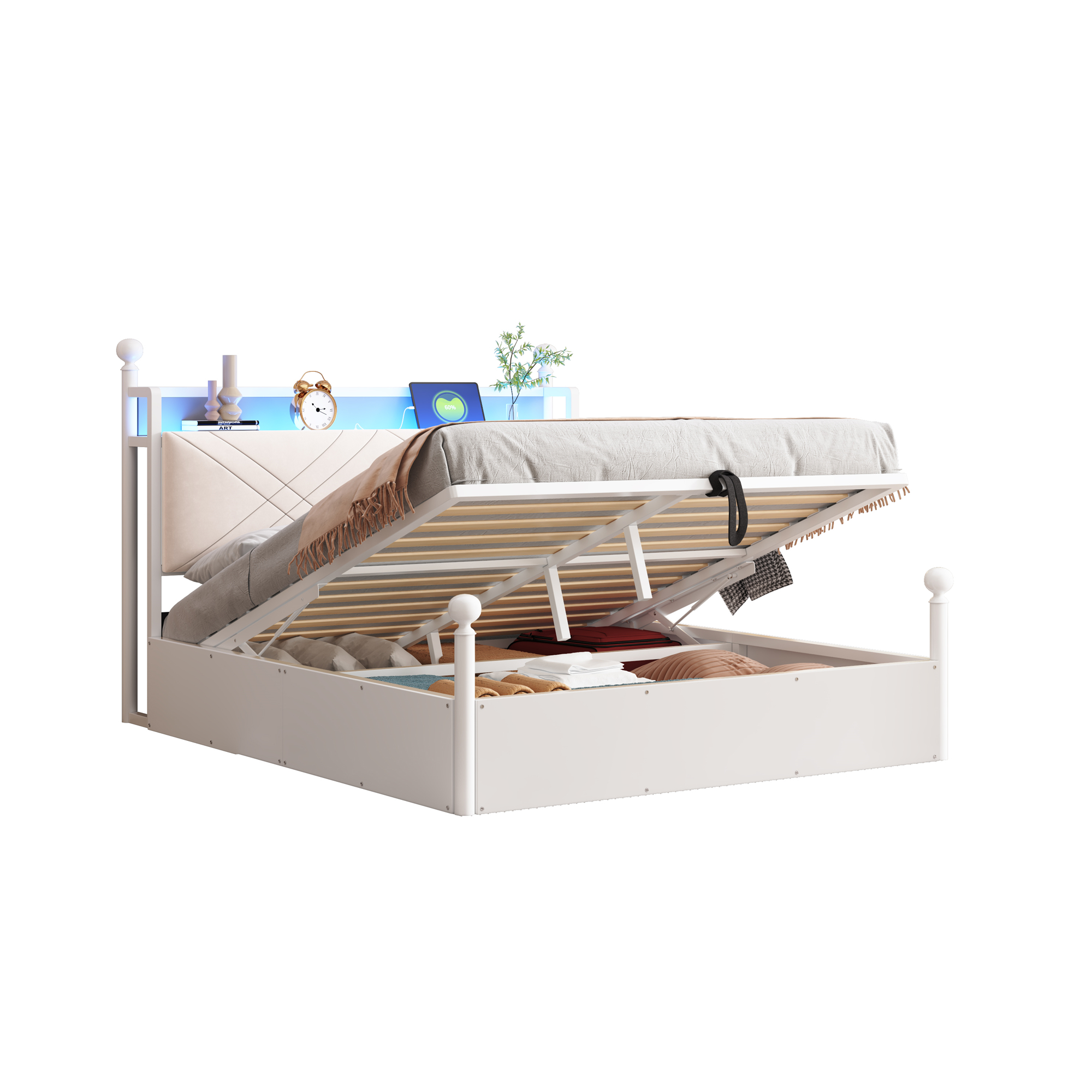 Design lit à baldaquin européen moderne blanc