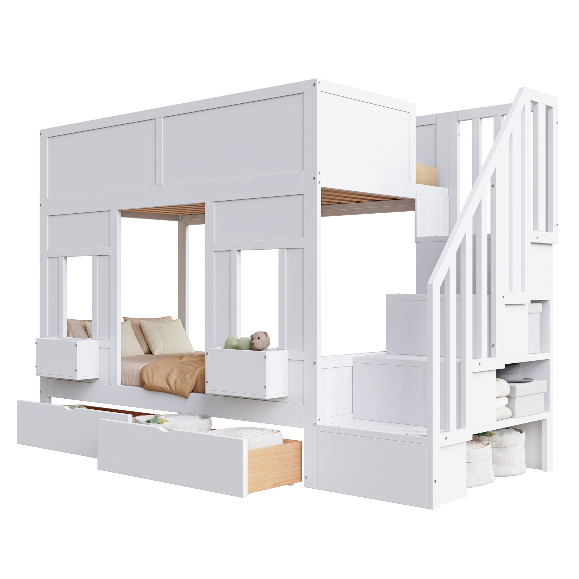 Design lit mezzanine enfant blanc moderne
