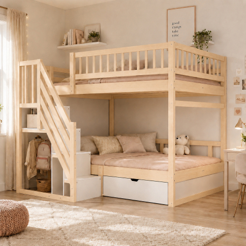 Escalier avec compartiments de rangement intégrés