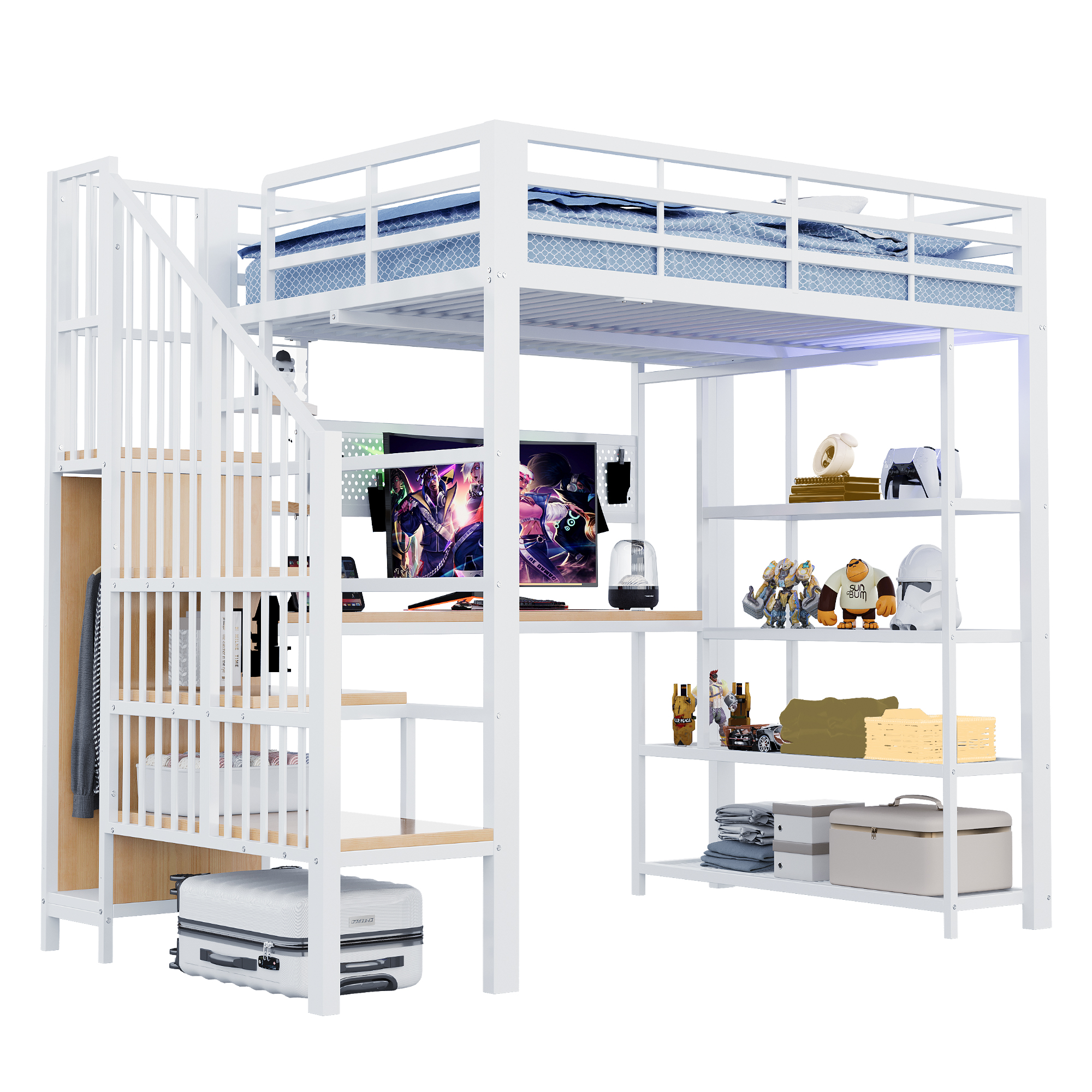 Design lit meuble haut moderne blanc