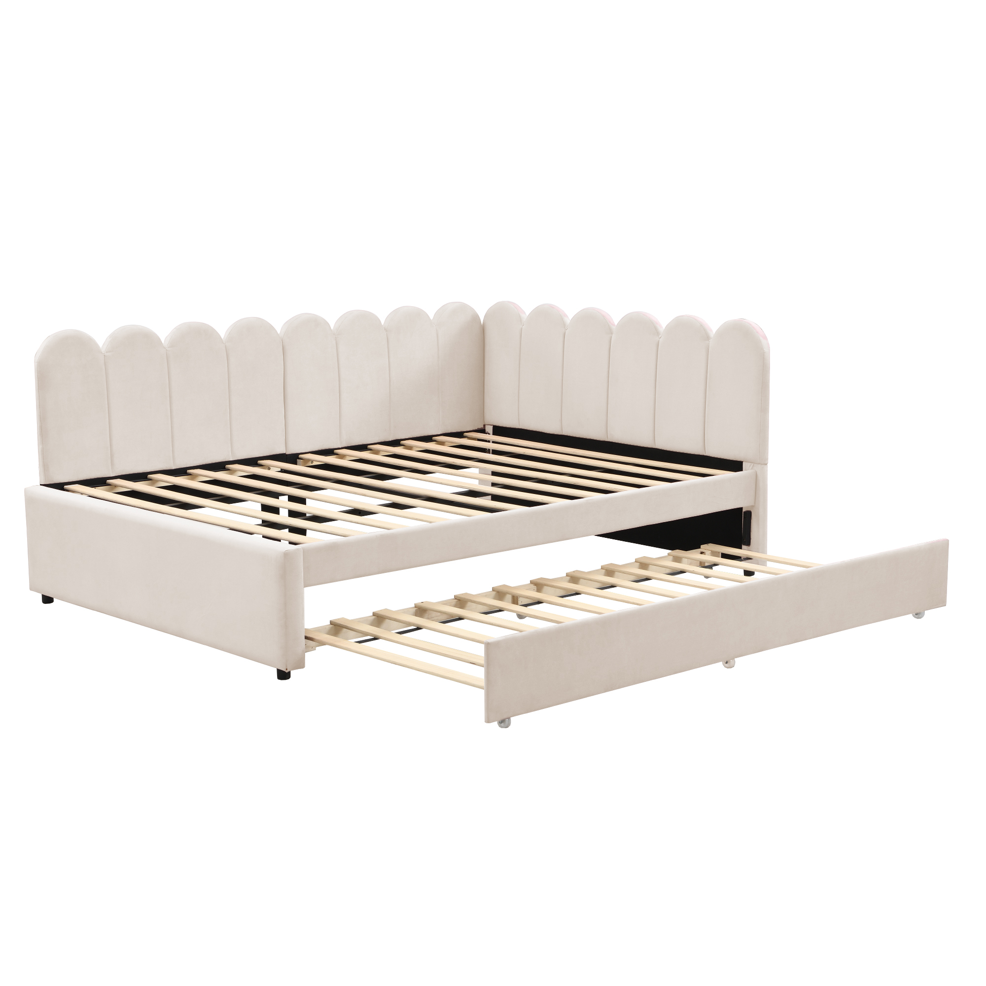Canapé-lit en L 140×200 cm avec escamotable, velours, pour invités et petites familles, design gain de place, confort assise et couchage, style élégant, utilisation simple, stabilité, durabilité, fonctionnalité - image 18