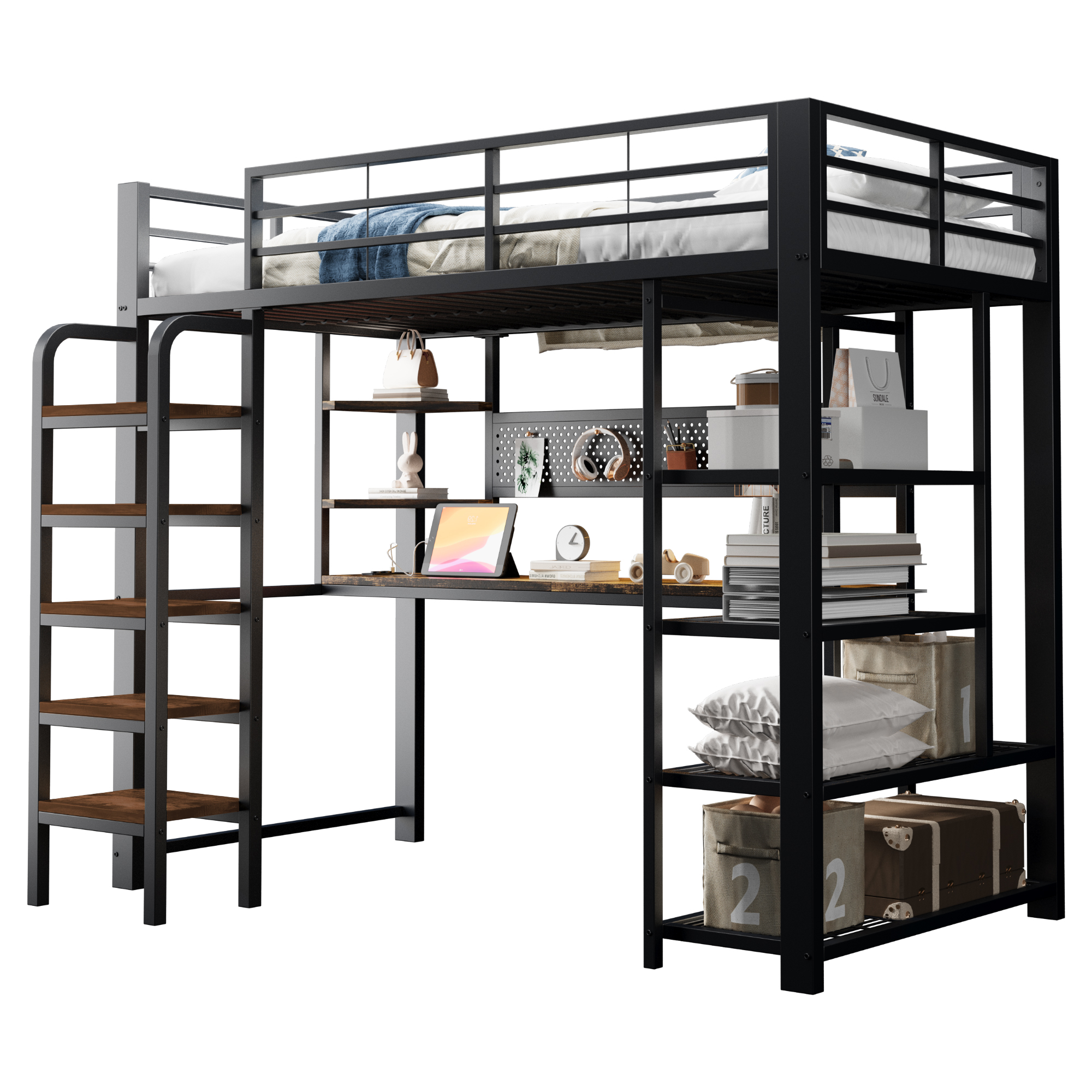 Design lit meuble haut moderne noir