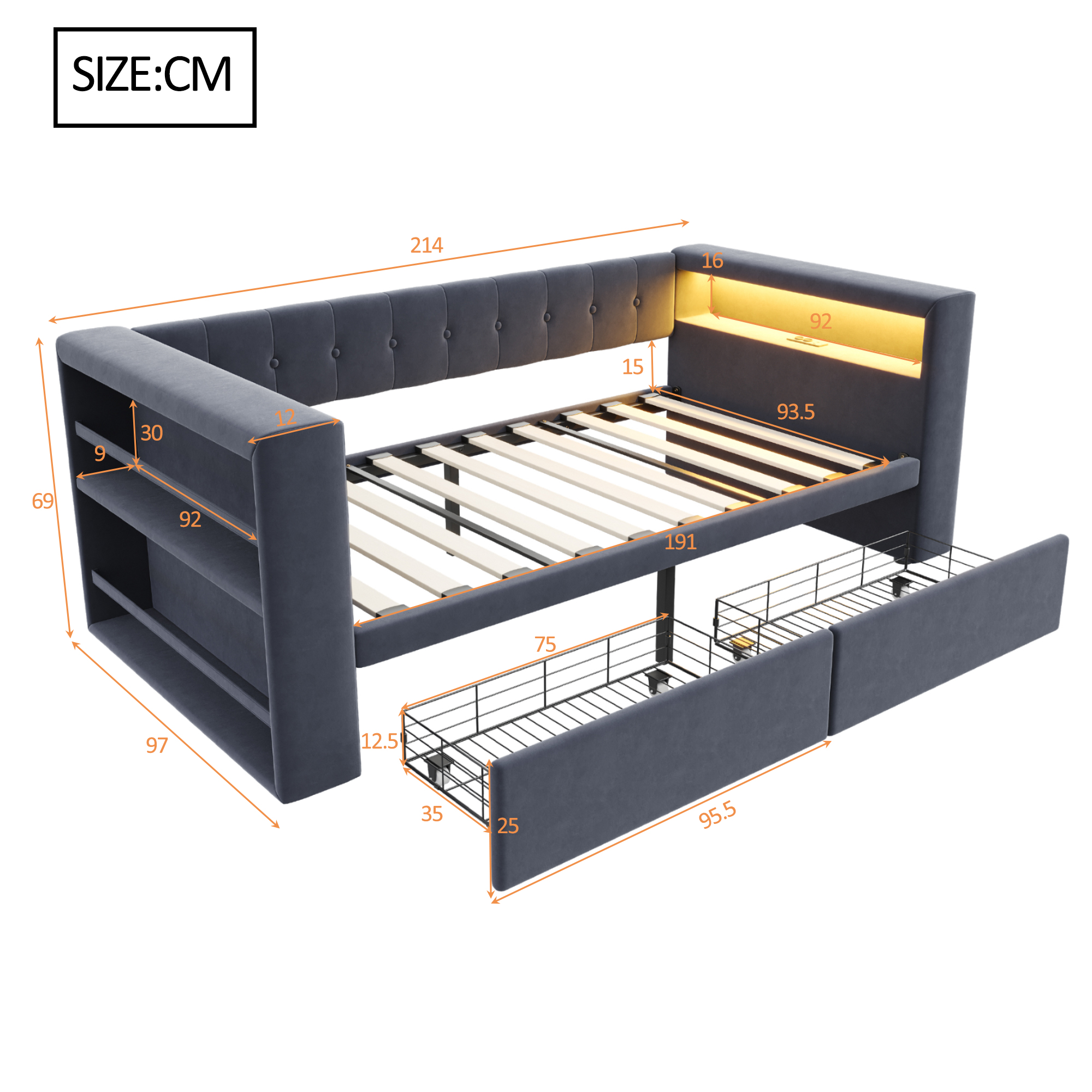Dimensions du canapé convertible