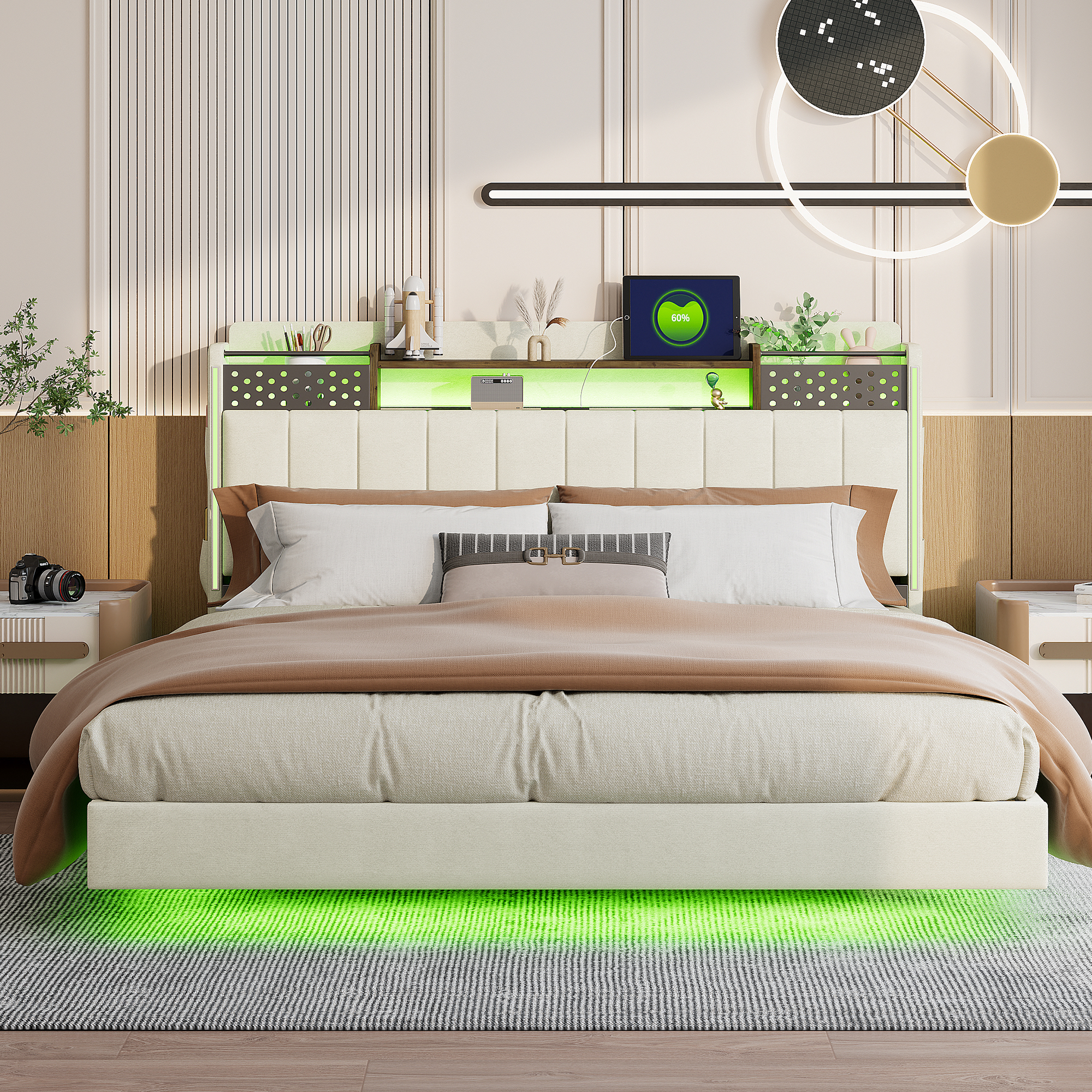 Lit Beige 160 x 200 cm 5