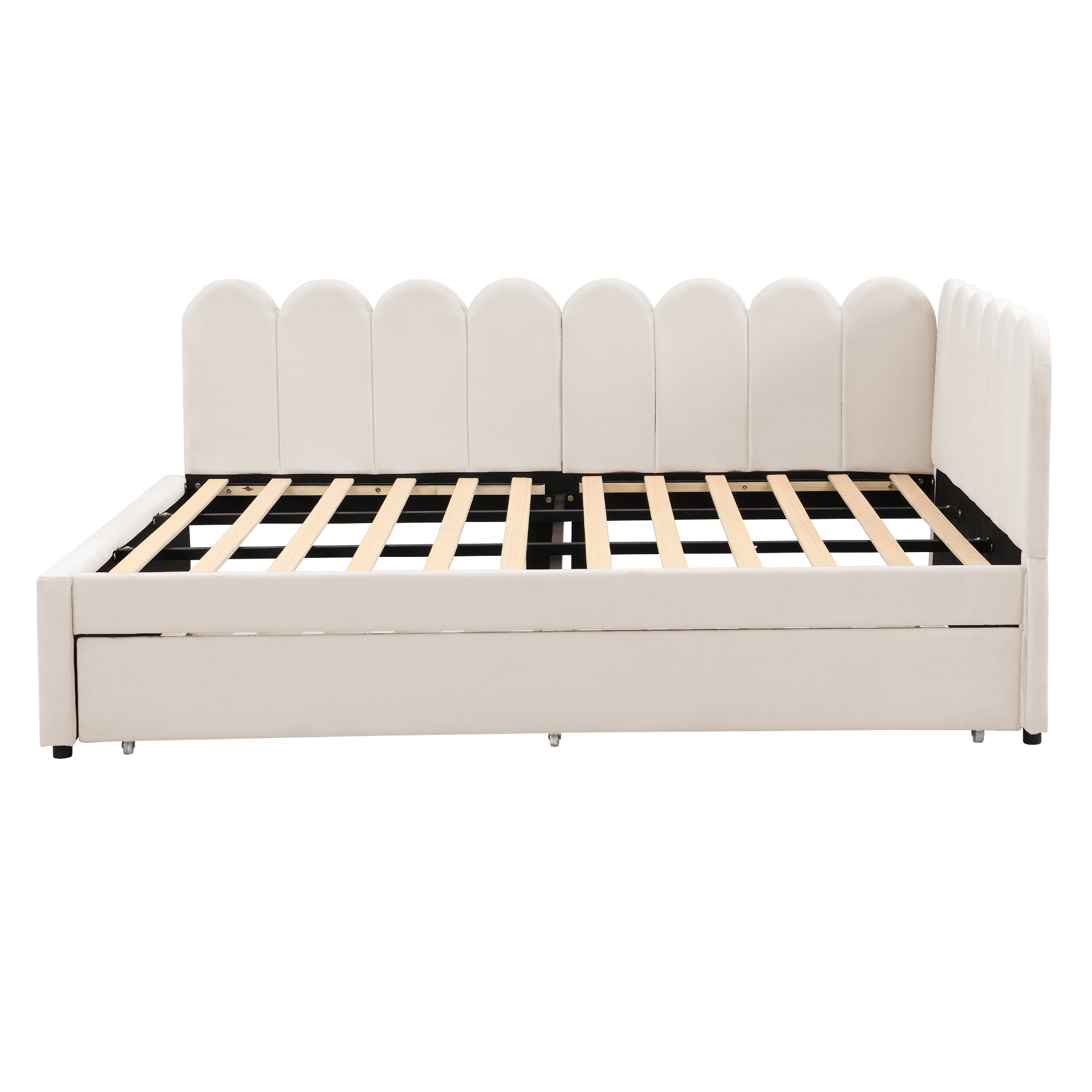 Canapé-lit en L 140×200 cm avec escamotable, velours, pour invités et petites familles, design gain de place, confort assise et couchage, style élégant, utilisation simple, stabilité, durabilité, fonctionnalité - image 12