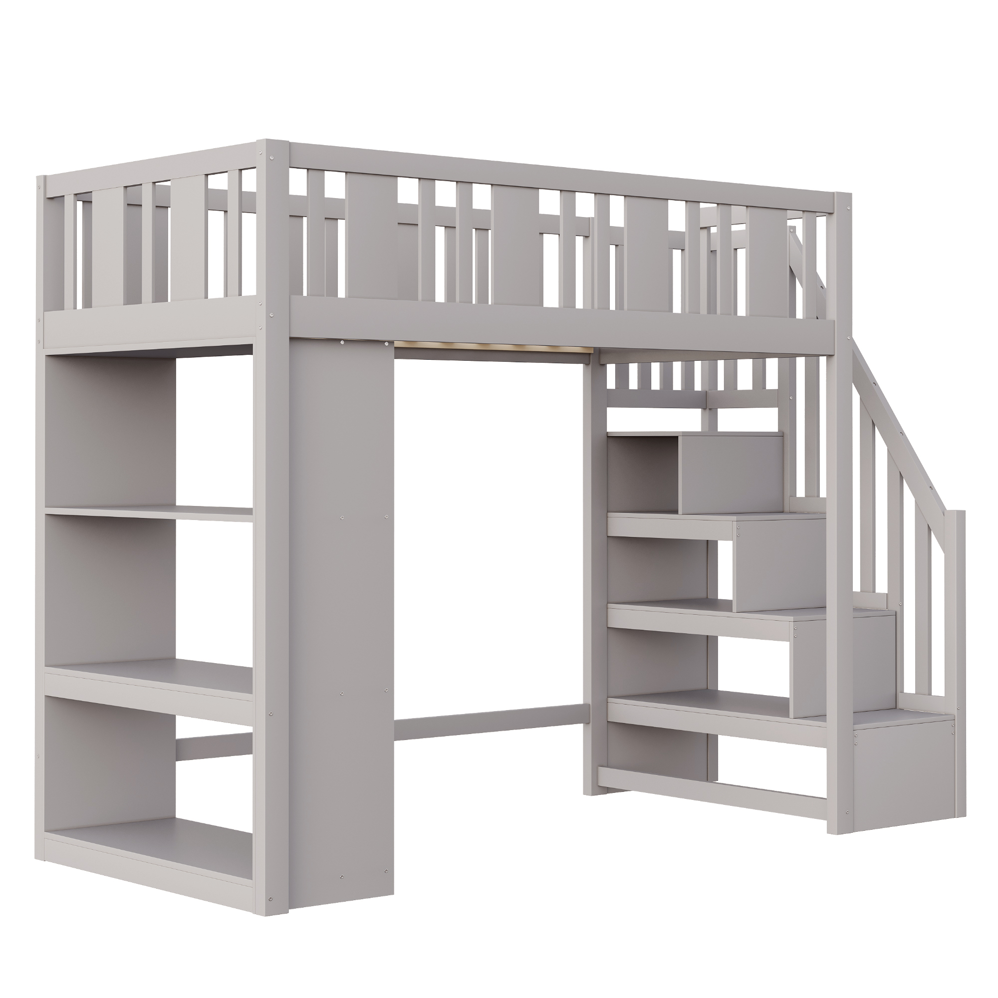 Lit mezzanine en bois de pin massif avec échelle d - image 4