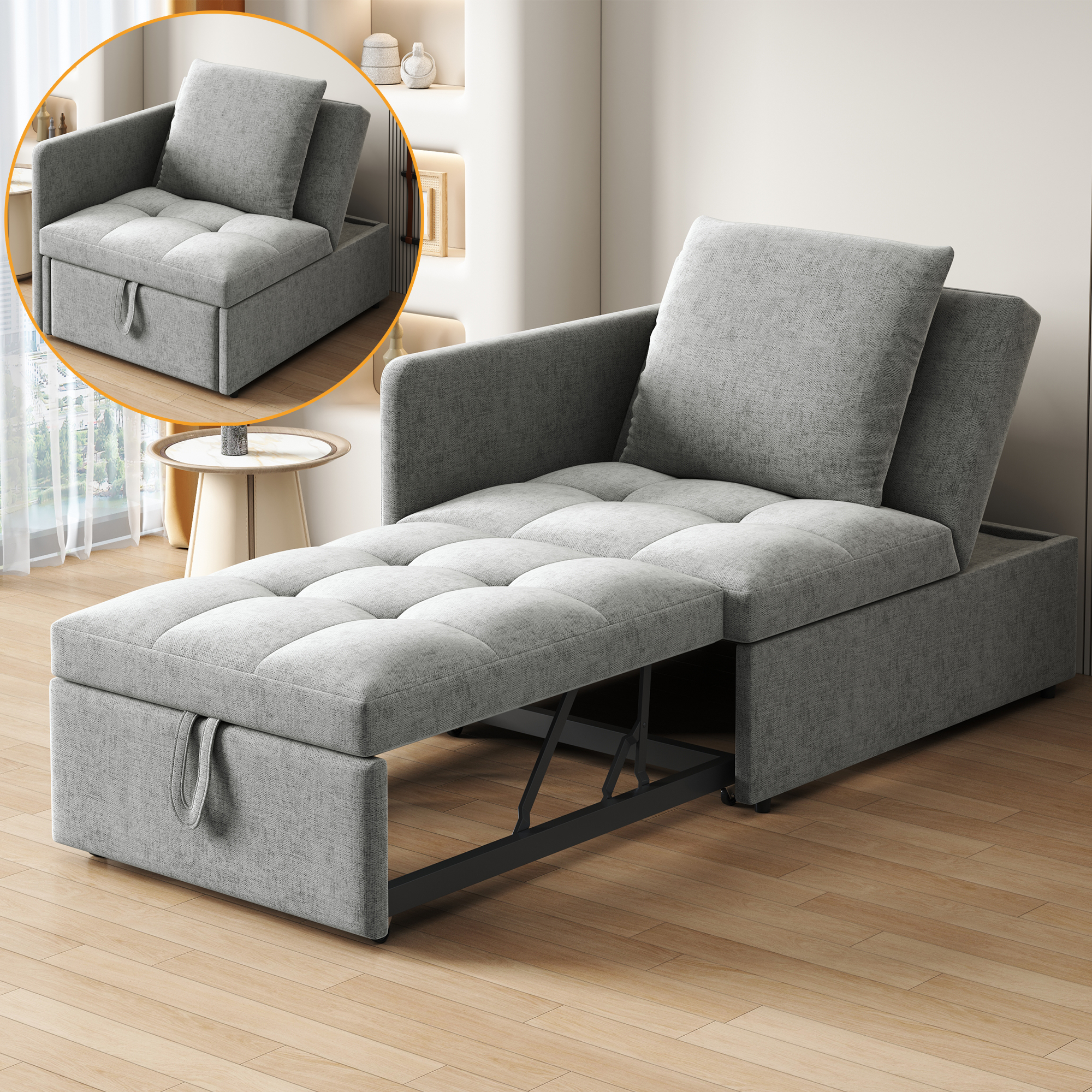Polsterbett Schlafsofa 3 in 1 Multifunktions-Schla