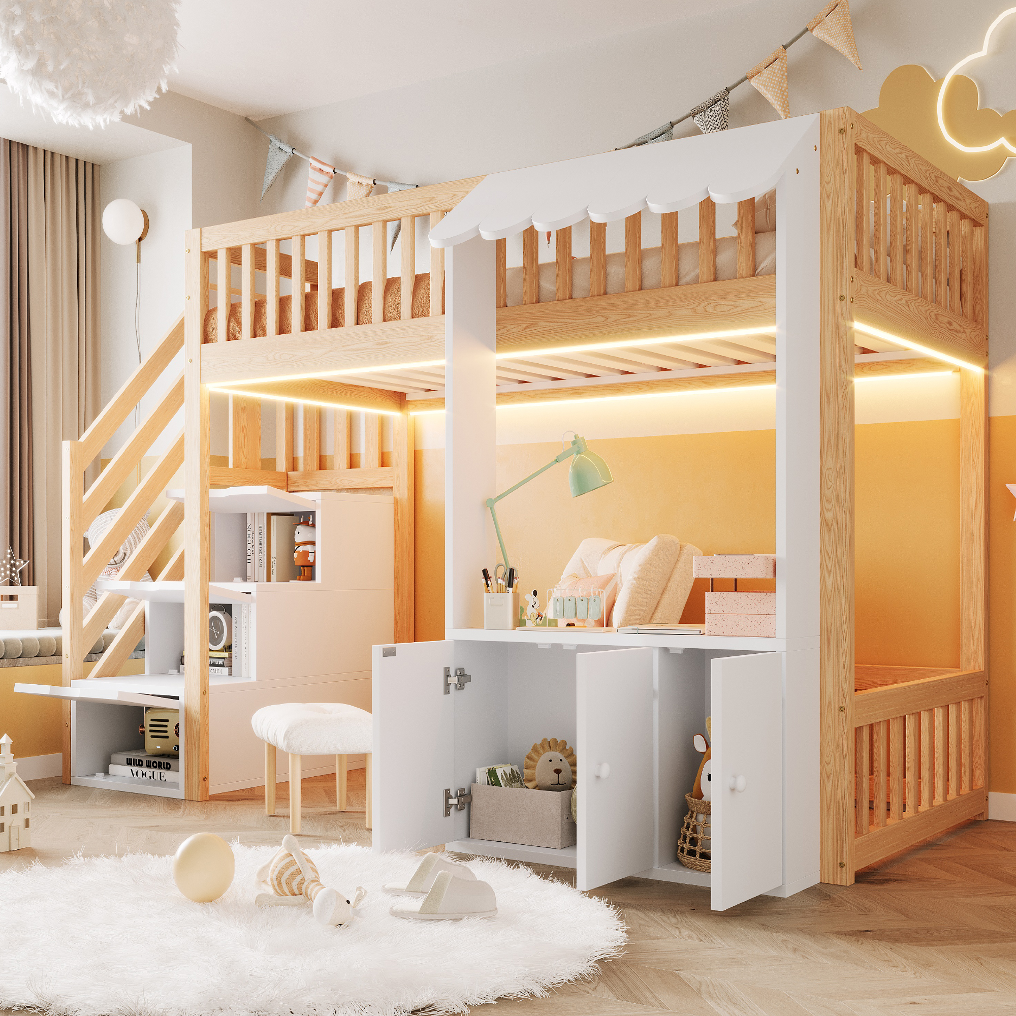 Vue principale du lit mezzanine