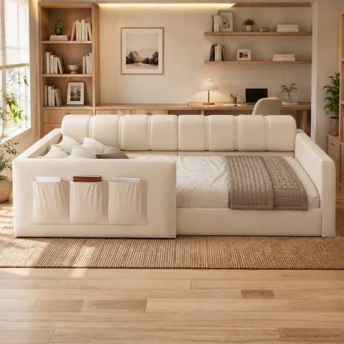 Lit banquette rembourré 90x200 cm