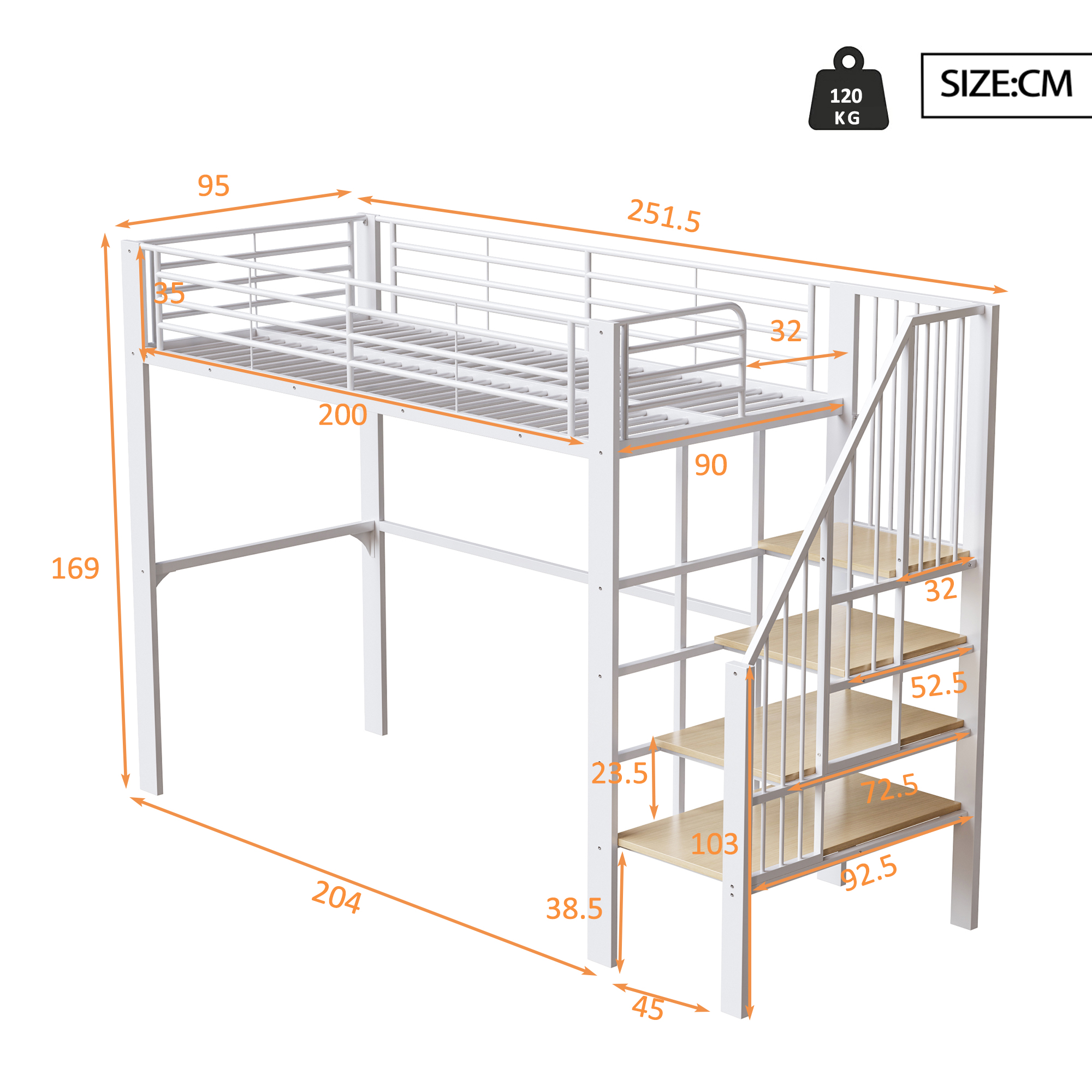 Dimensions du lit mezzanine