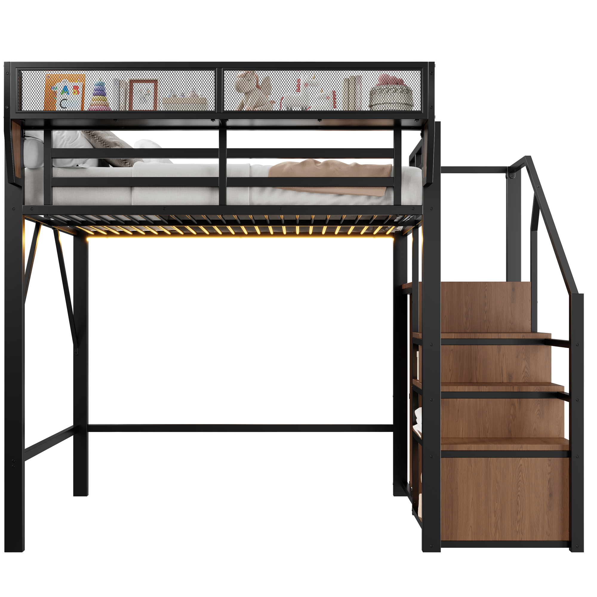 Espace disponible sous le lit mezzanine