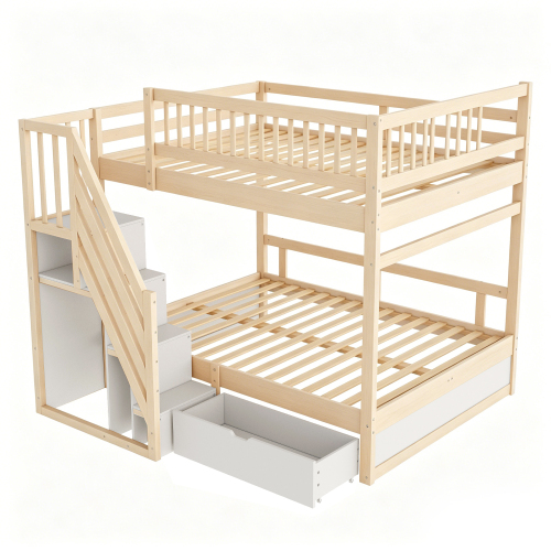 Structure du lit superposé en pin, contreplaqué et MDF