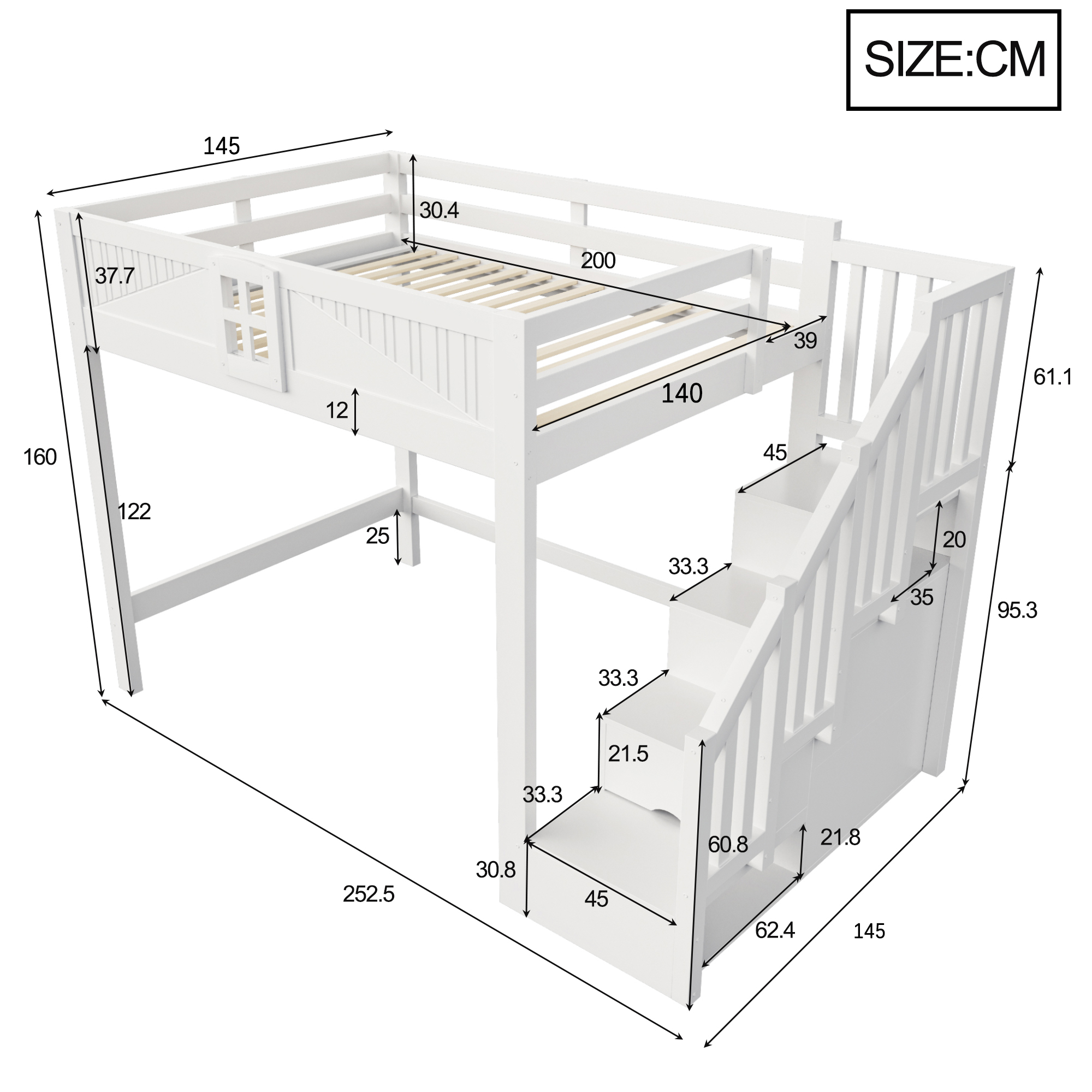 Dimensions du lit mezzanine