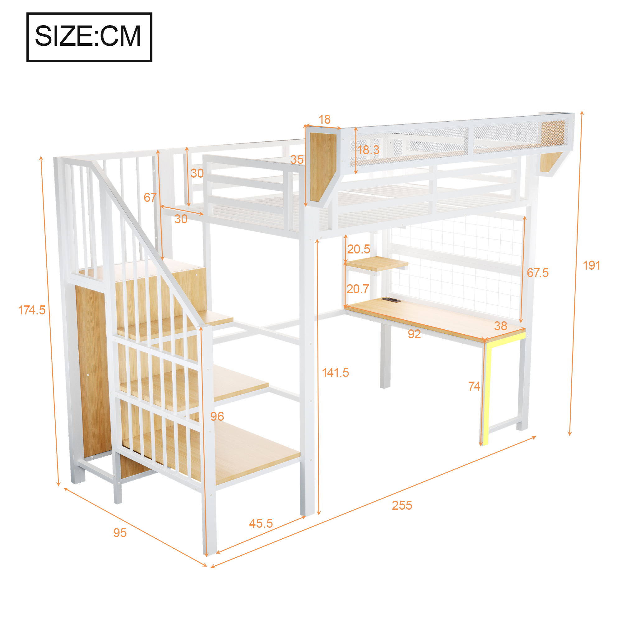 Lit mezzanine multifonction