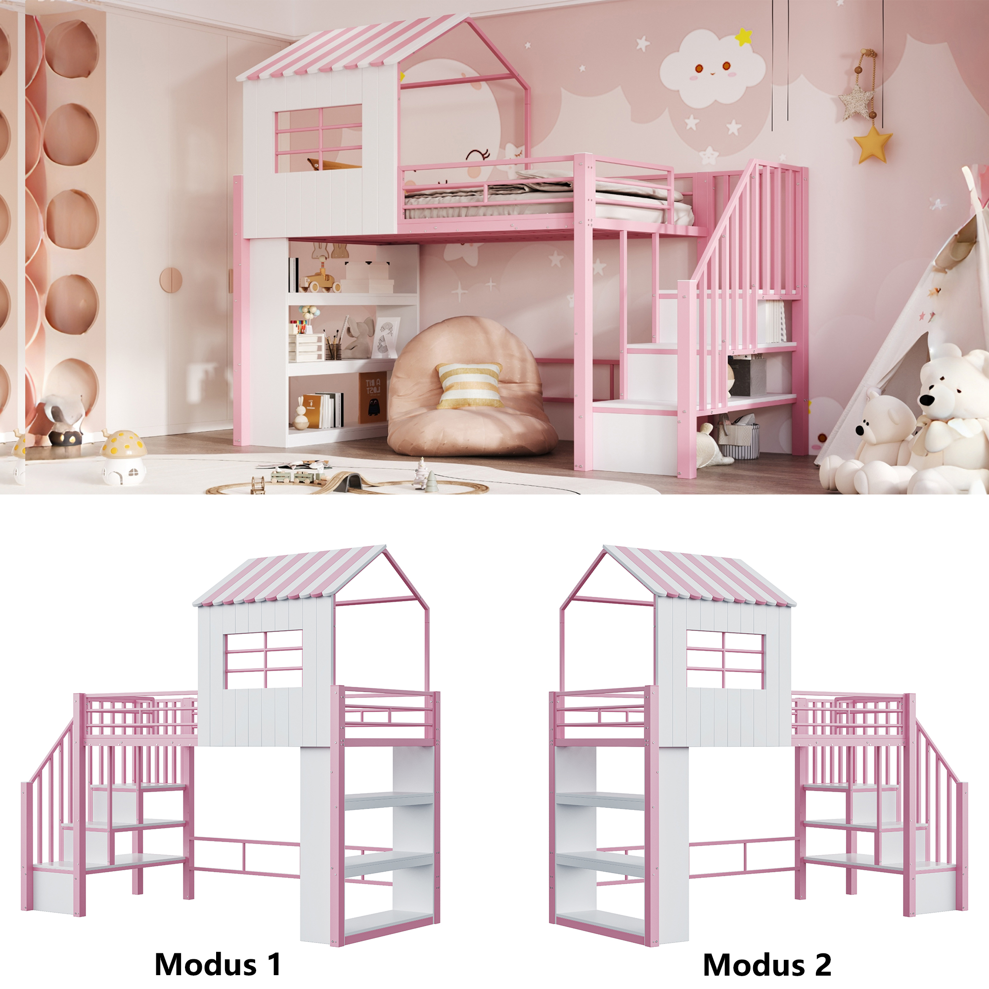 Escalier rangement lit mezzanine