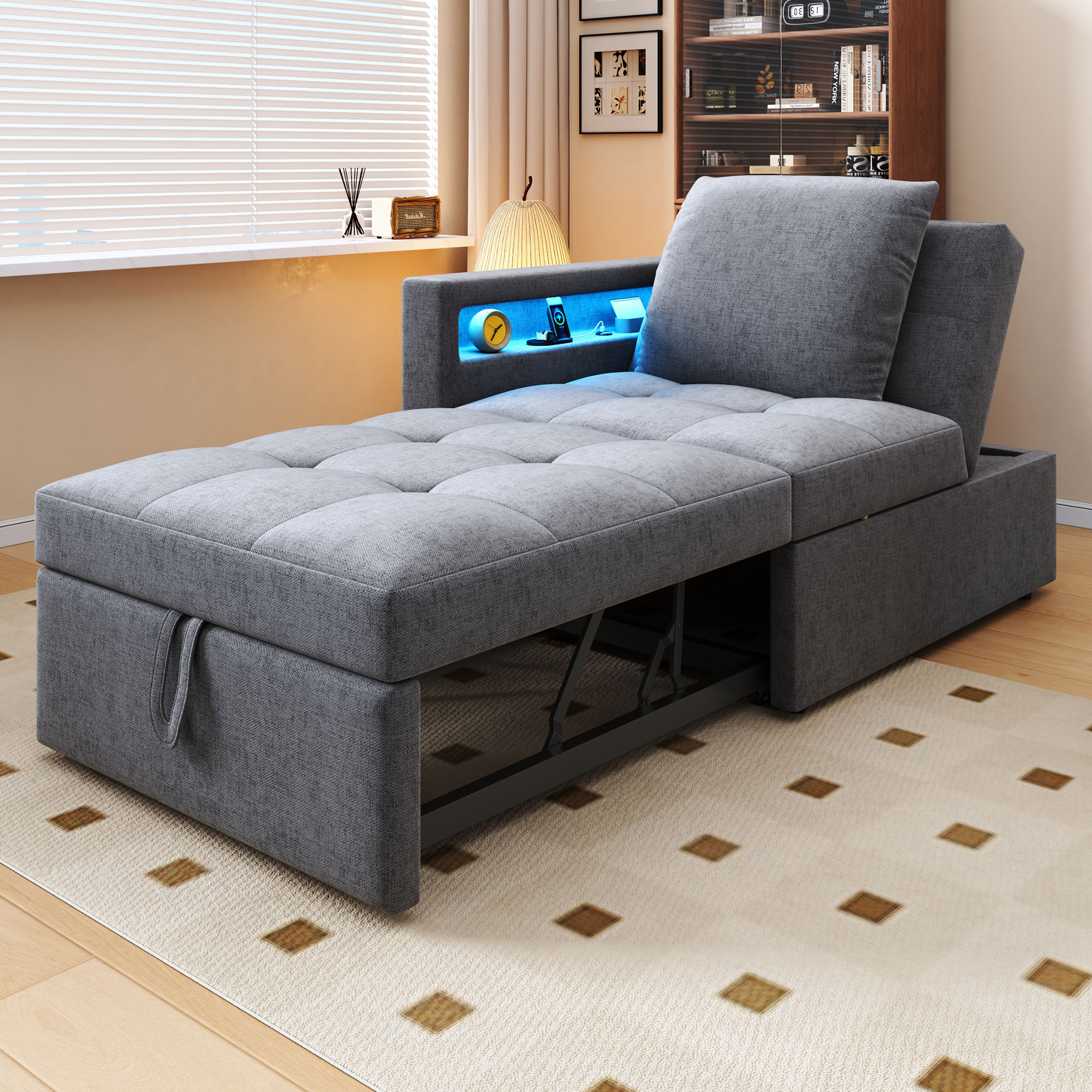 Polsterbett Schlafsofa 3 in 1 Multifunktions-Schla