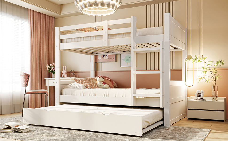 Lit superposé polyvalent blanc