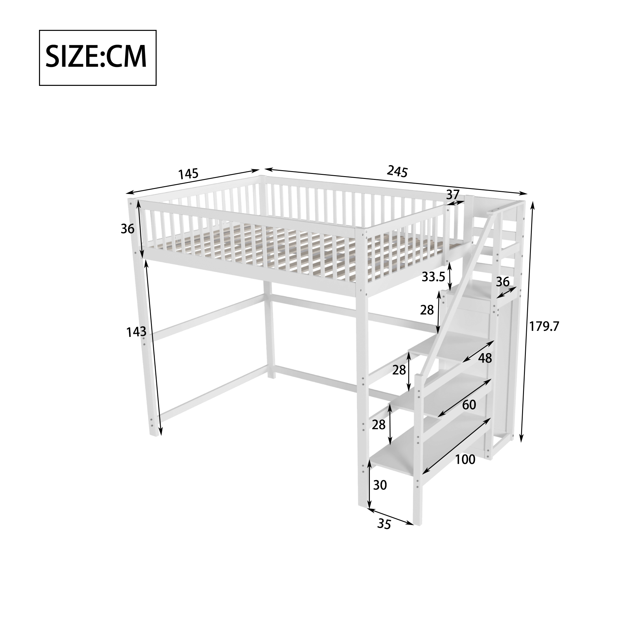Dimensions du lit mezzanine