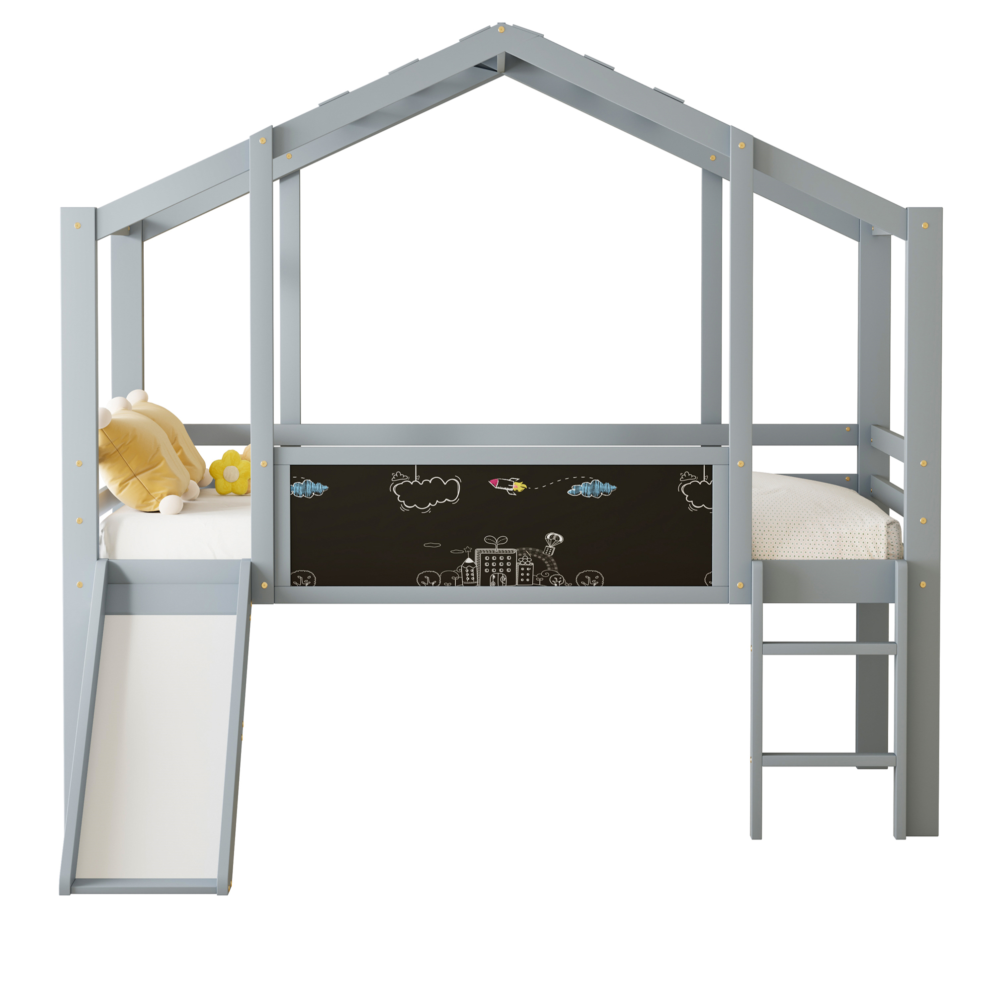 design style maison : lit mezzanine qui fait office de maison de jeu