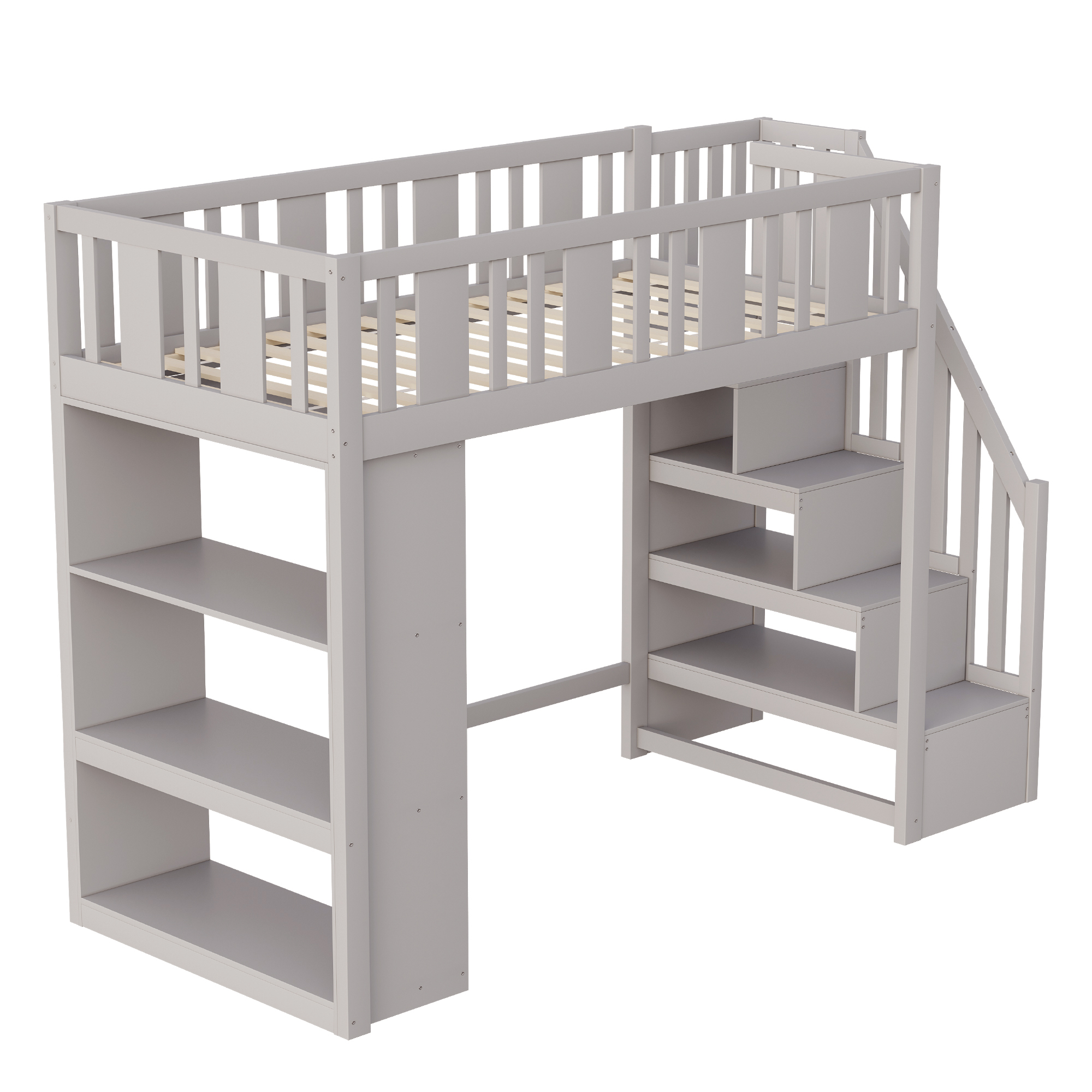 Lit mezzanine en bois de pin massif avec échelle d - image 6