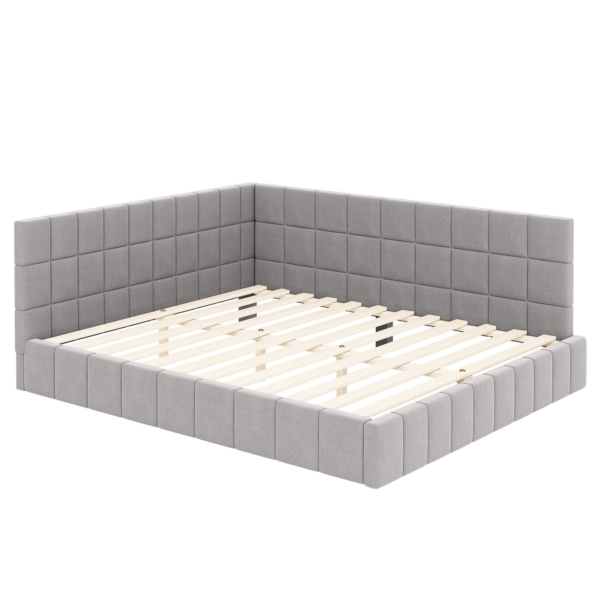 Lit canapé velours gris 160x200