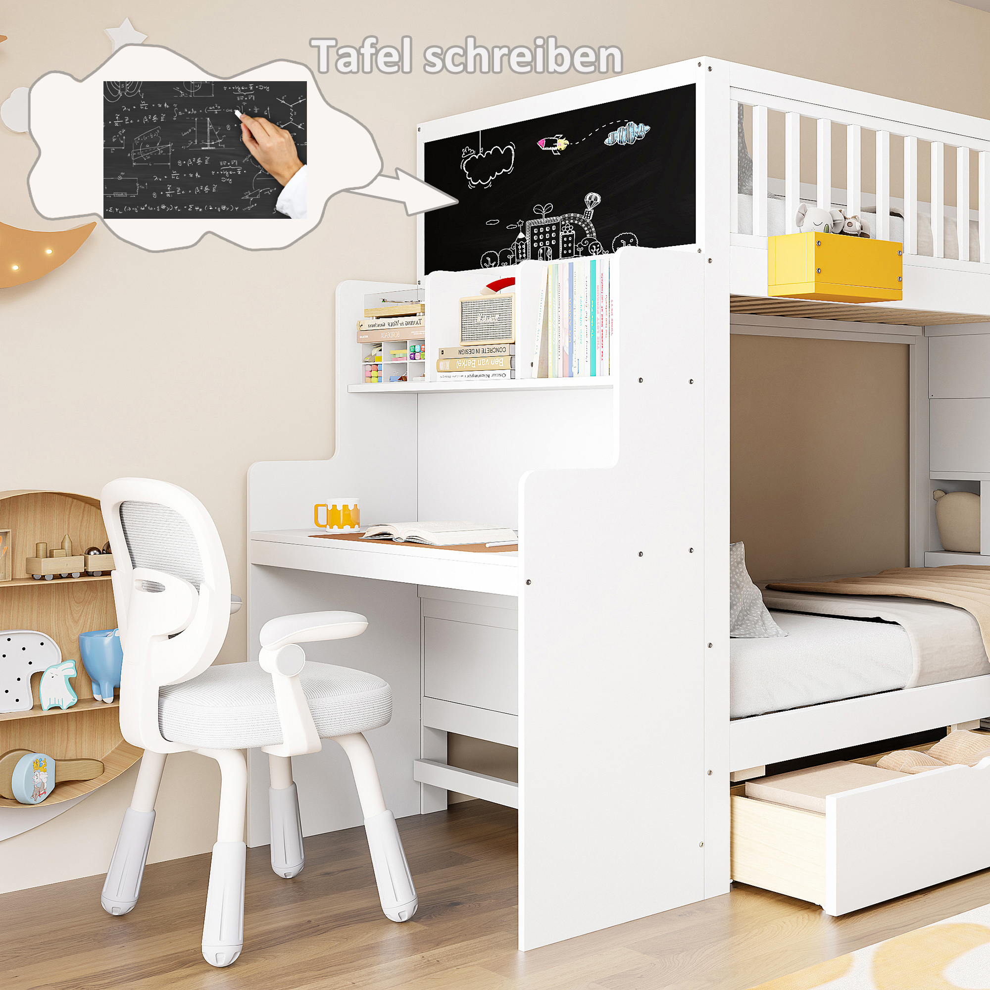 Bureau intégré avec planche à dessin
