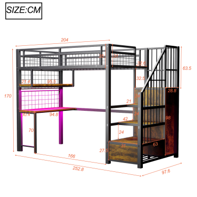 Dimensions lit mezzanine