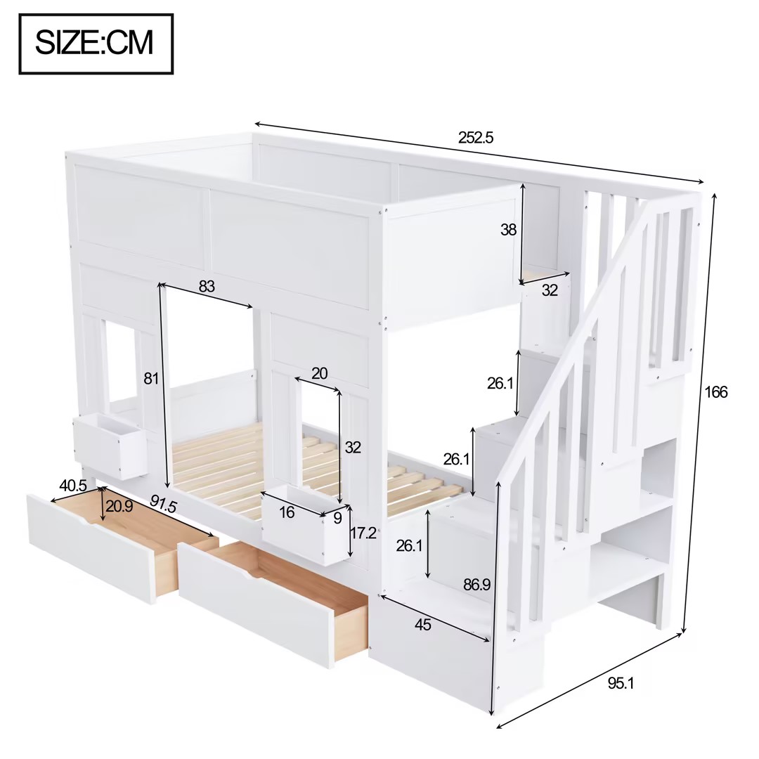 Dimensions lit mezzanine enfant 90x200 cm