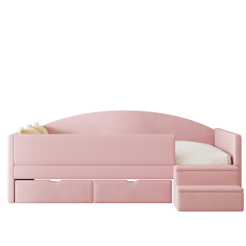 Lit canapé design rose dans une chambre d'enfant