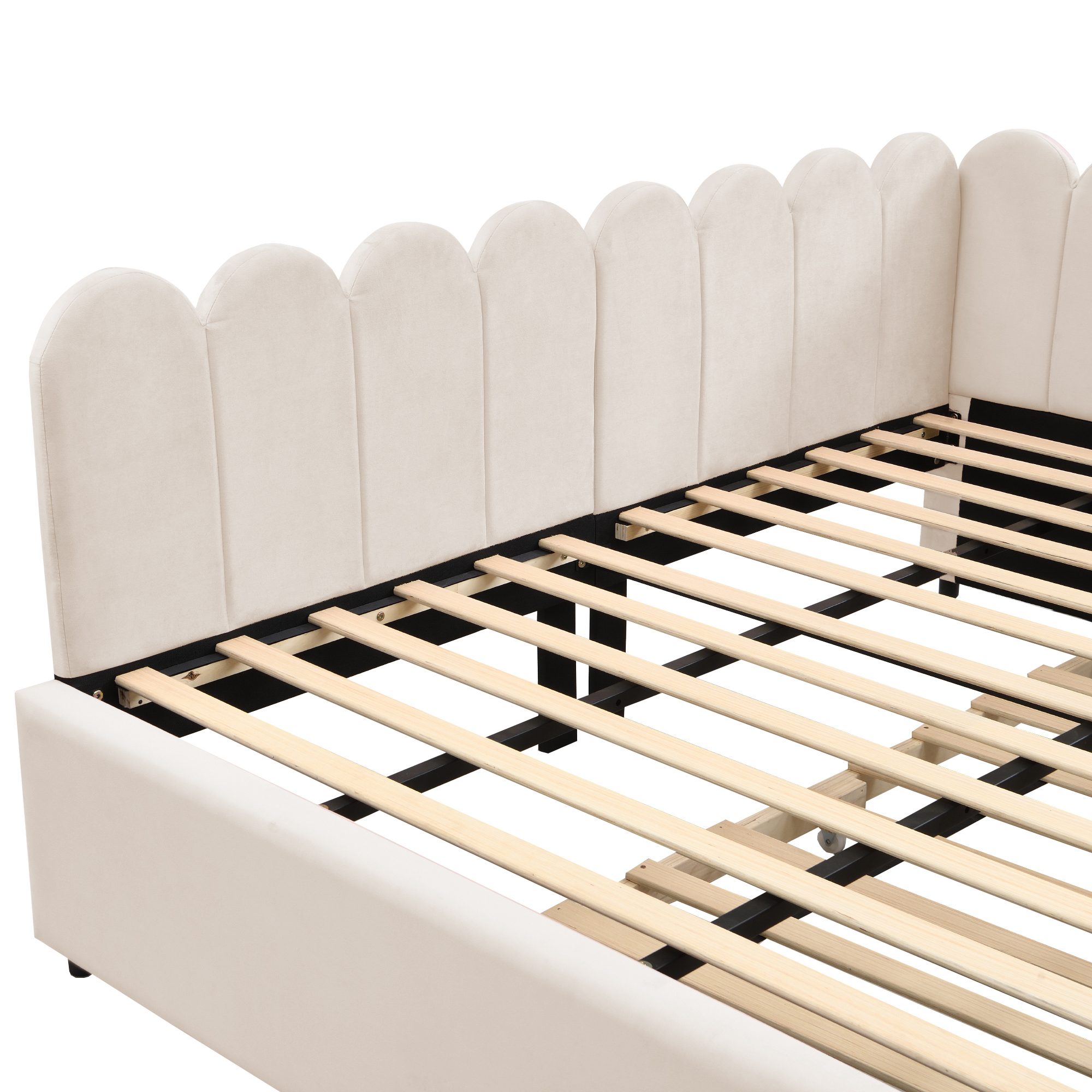 Canapé-lit en L 140×200 cm avec escamotable, velours, pour invités et petites familles, design gain de place, confort assise et couchage, style élégant, utilisation simple, stabilité, durabilité, fonctionnalité - image 19
