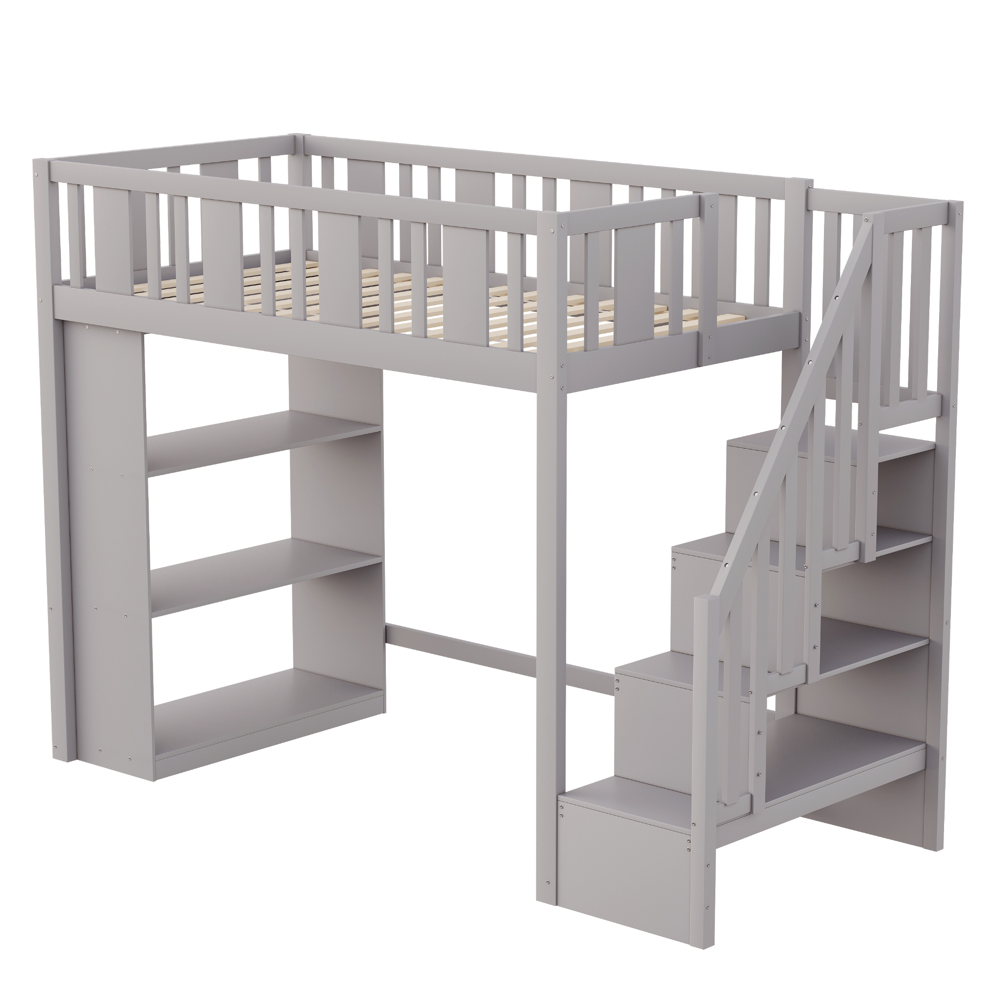 Lit mezzanine en bois de pin massif avec échelle d - image 3