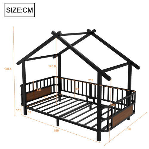 Dimensions du lit enfant maison 90x200 cm
