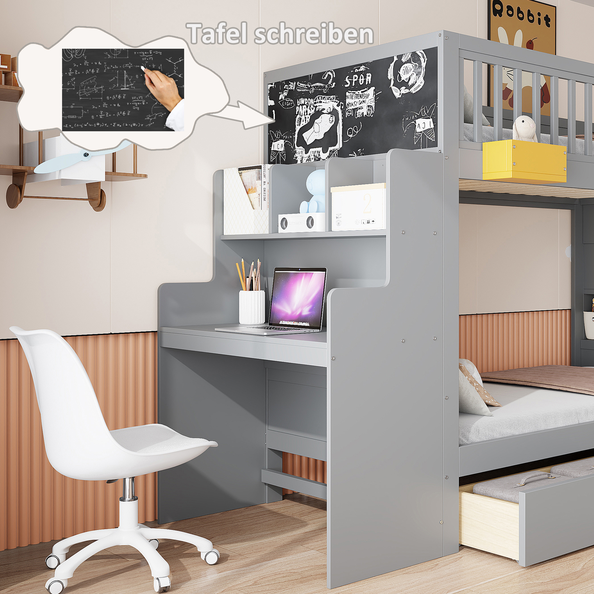 Bureau intégré avec planche à dessin