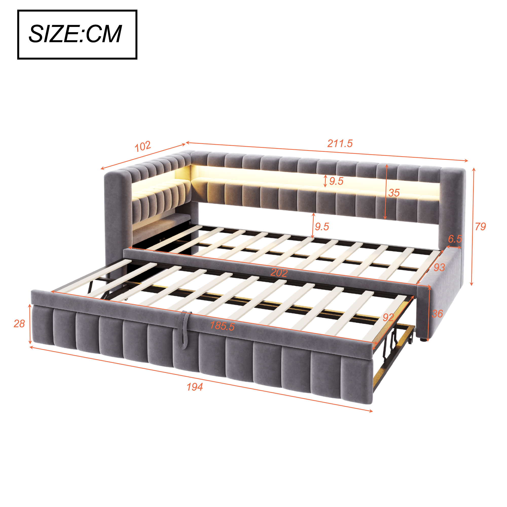 Dimensions du canapé convertible