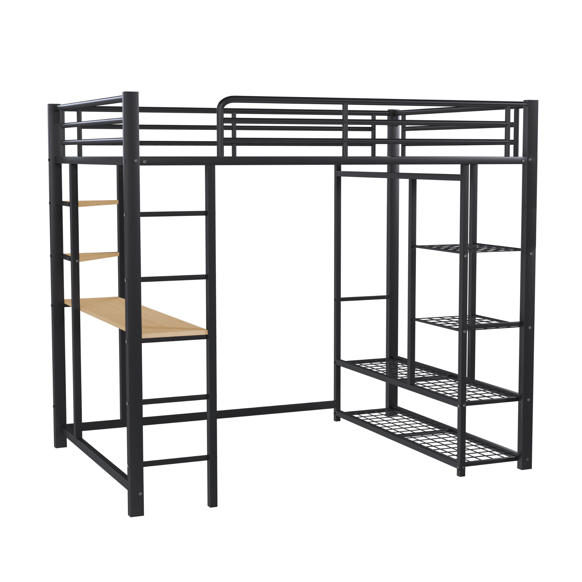 Metall-Hochbett mit Leiter 140*200 cm, Juniorbett 