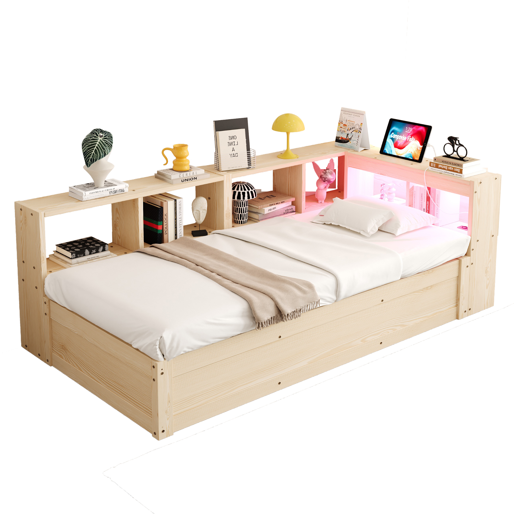 Design canapé lit moderne bois naturel