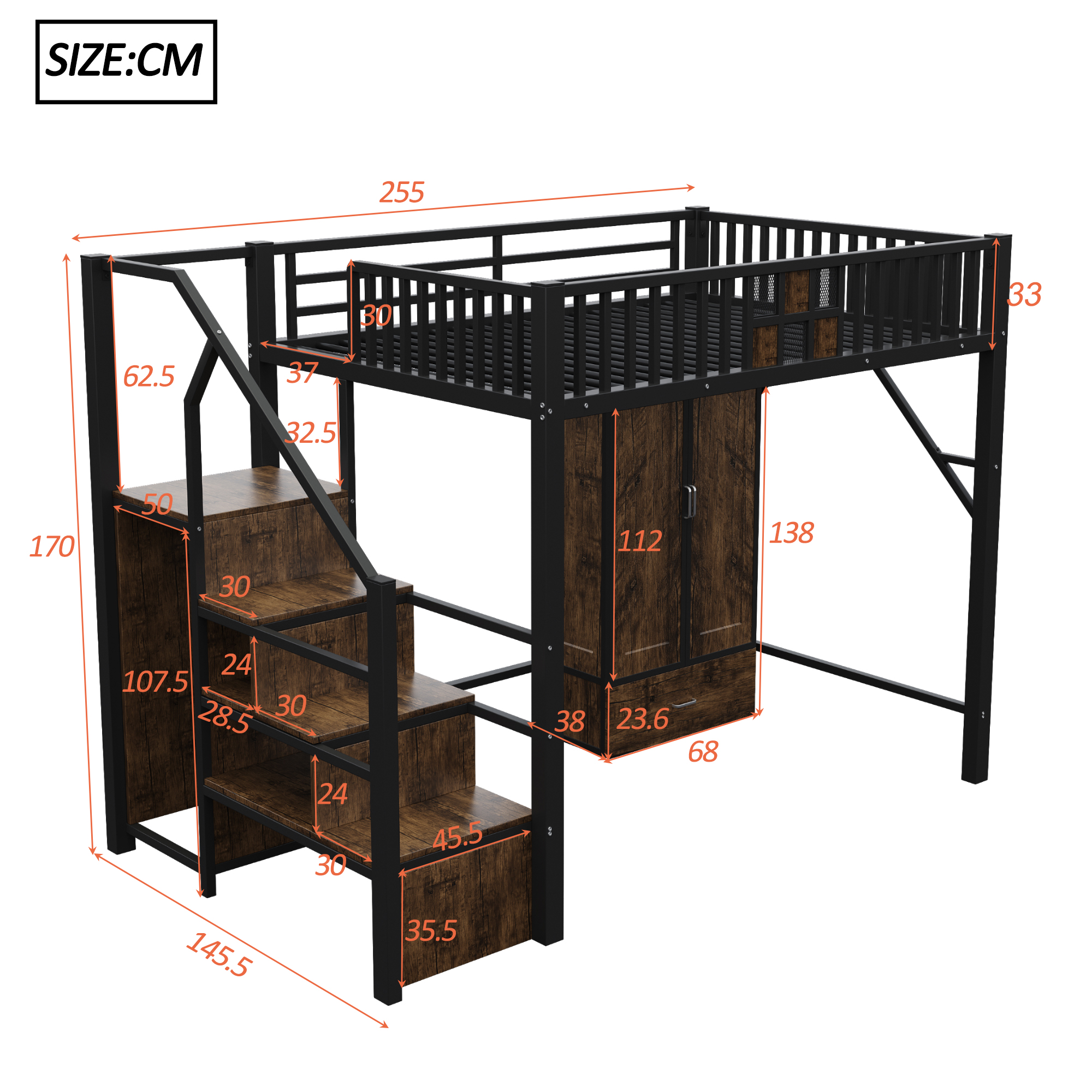 Dimensions du lit mezzanine