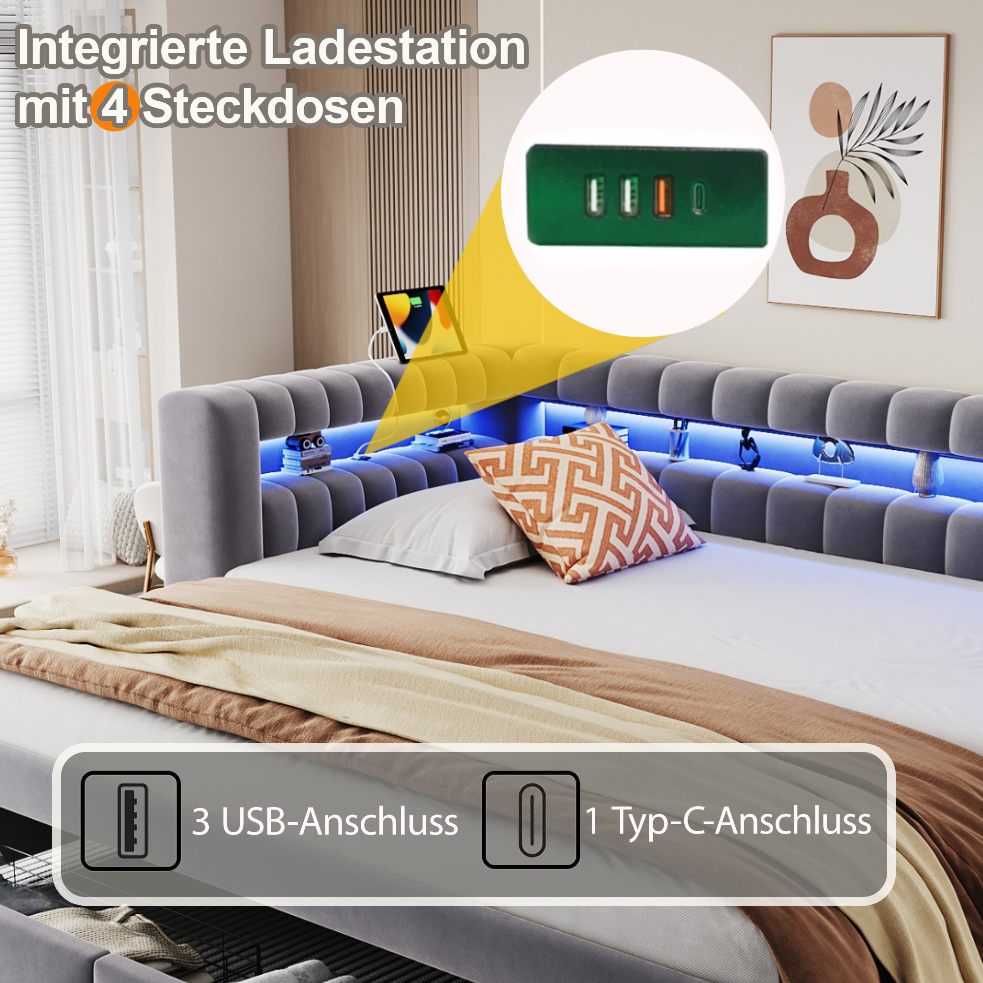 Détail du canapé convertible