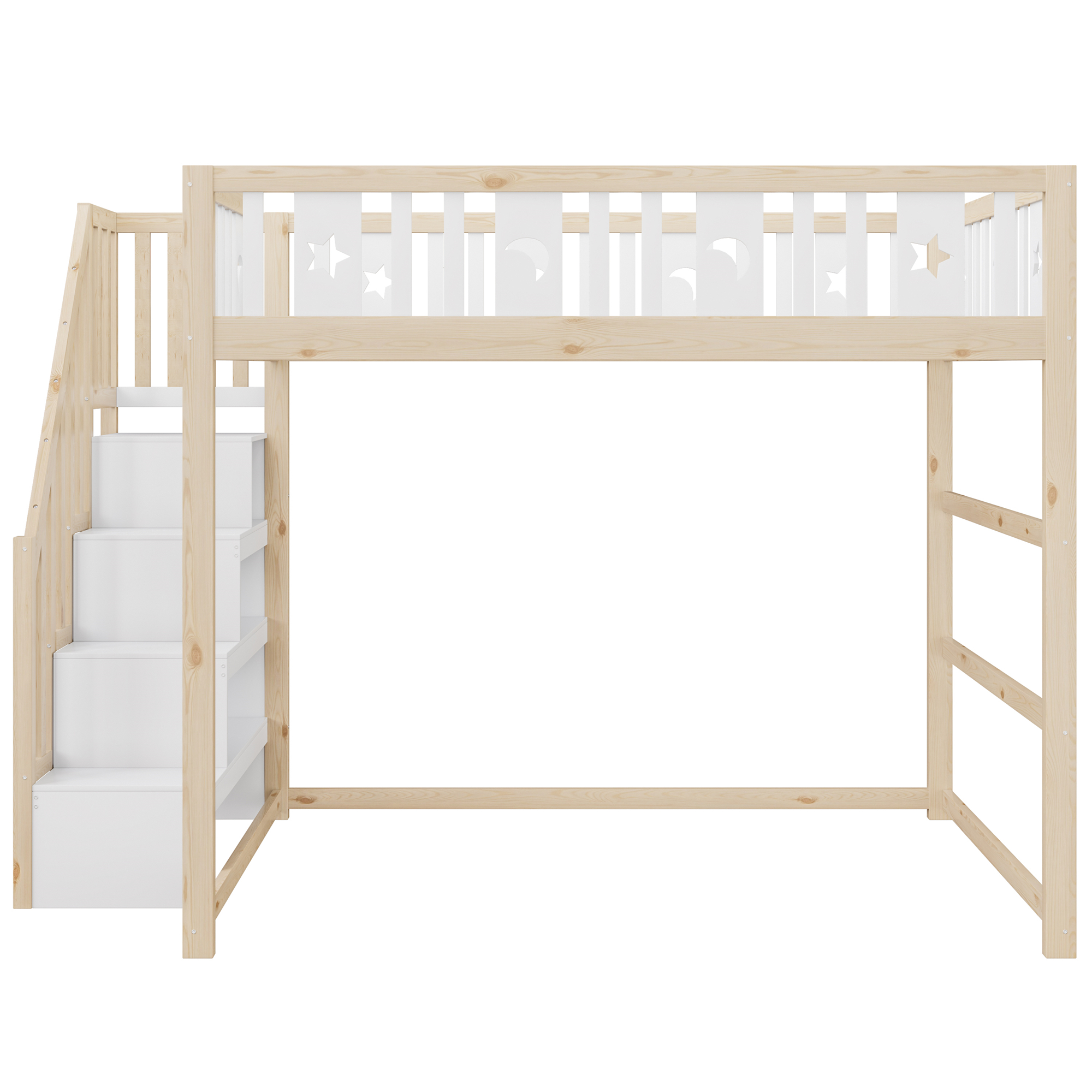 Lit mezzanine enfant en bois massif avec échelle l - image 6