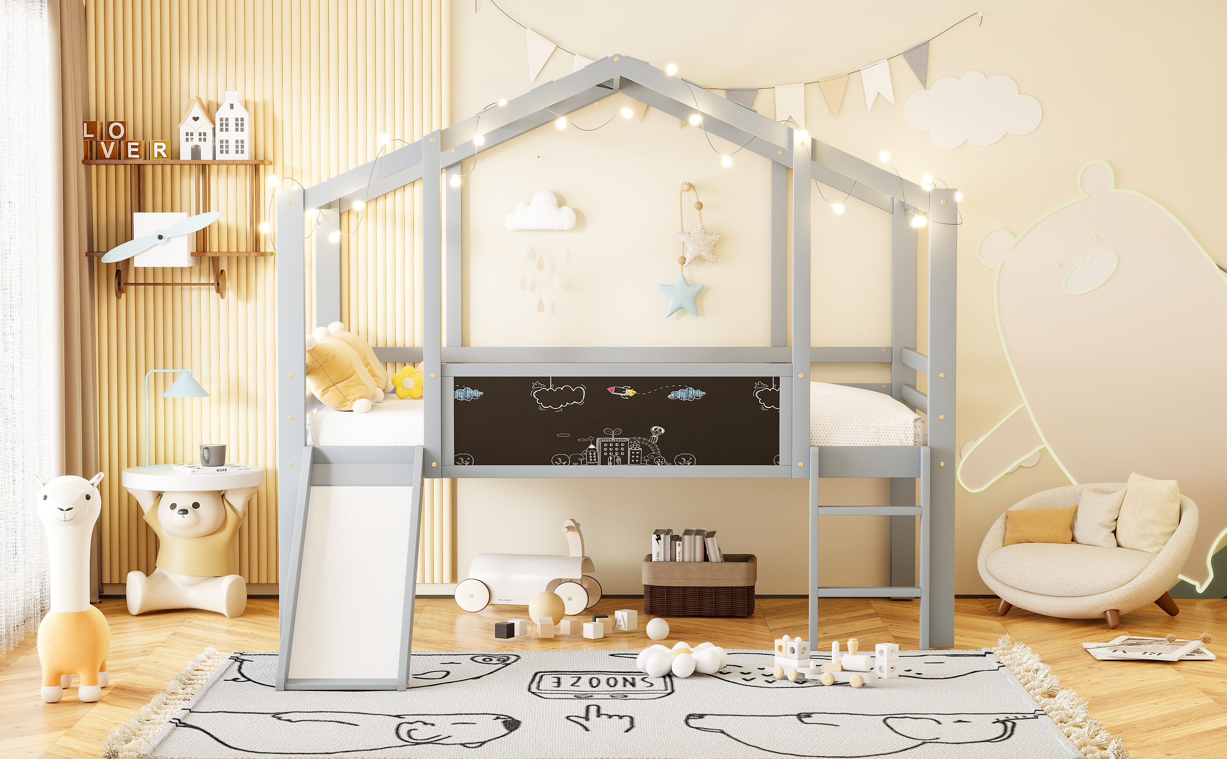 angle doux pour glisser en toute sécurité, stimule le mouvement pour jeunes enfants